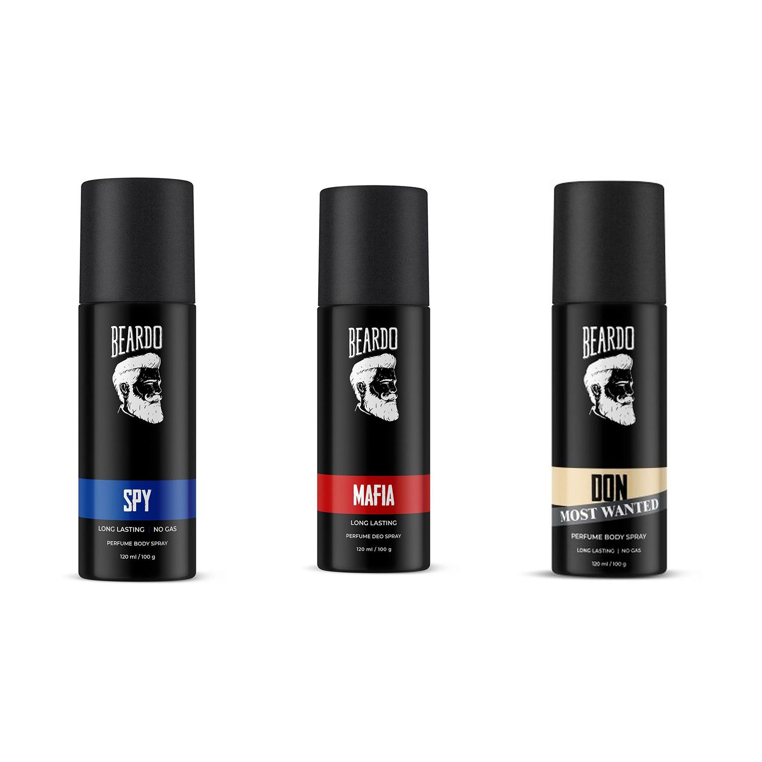 Beardo | Beardo Body Spray Combo - SPY, MAFIA & Don (120ml x 3)
