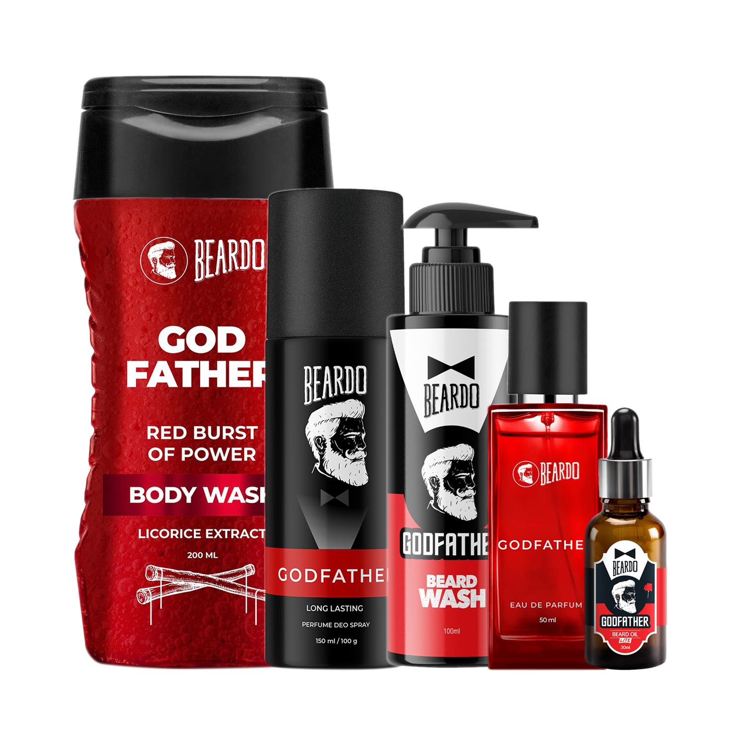 Beardo | Beardo GodFather Beard Oil, Perfume, Deo Spray, Beard Wash & Body Wash Combo