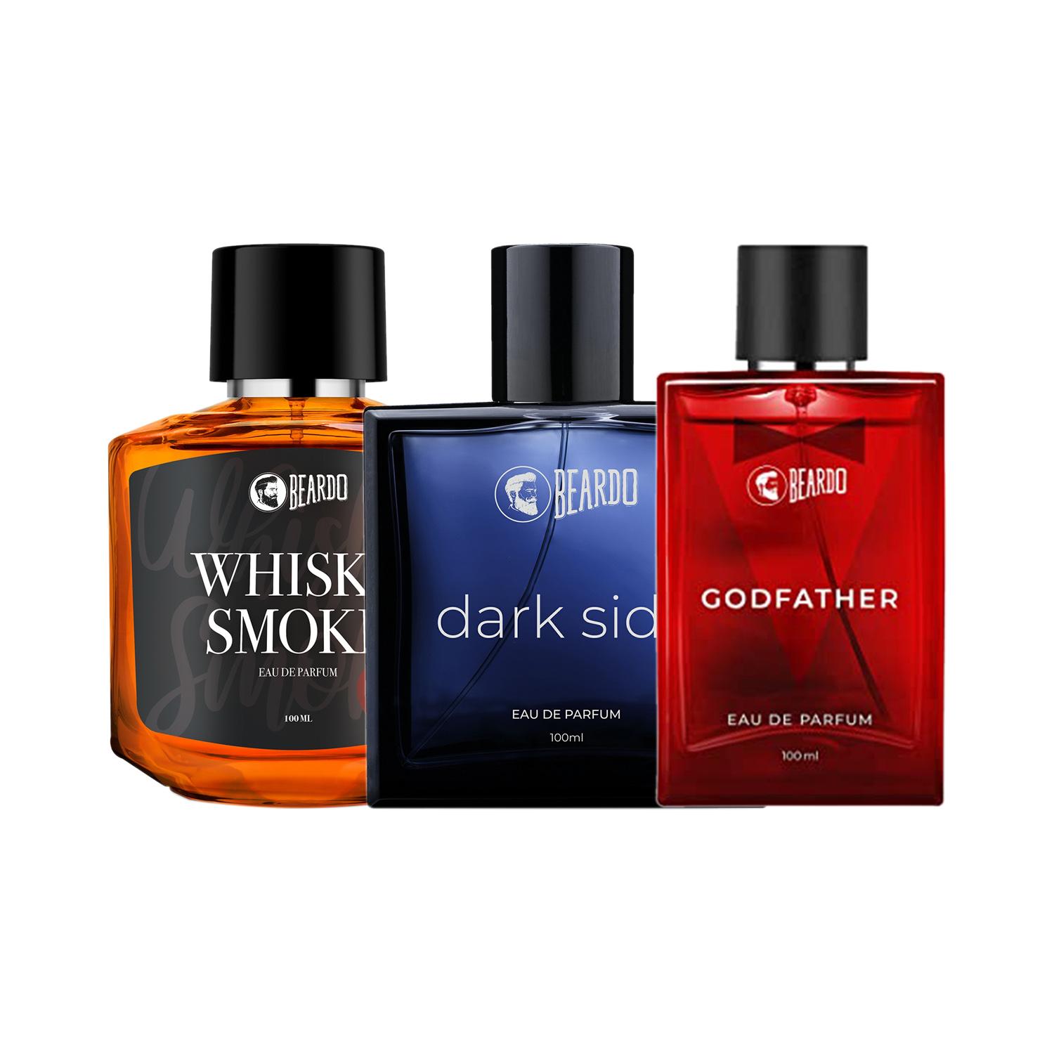 Beardo Whiskey Smoke Perfume, GodFather Perfume, Dark Side Perfume (Set of 3) Combo