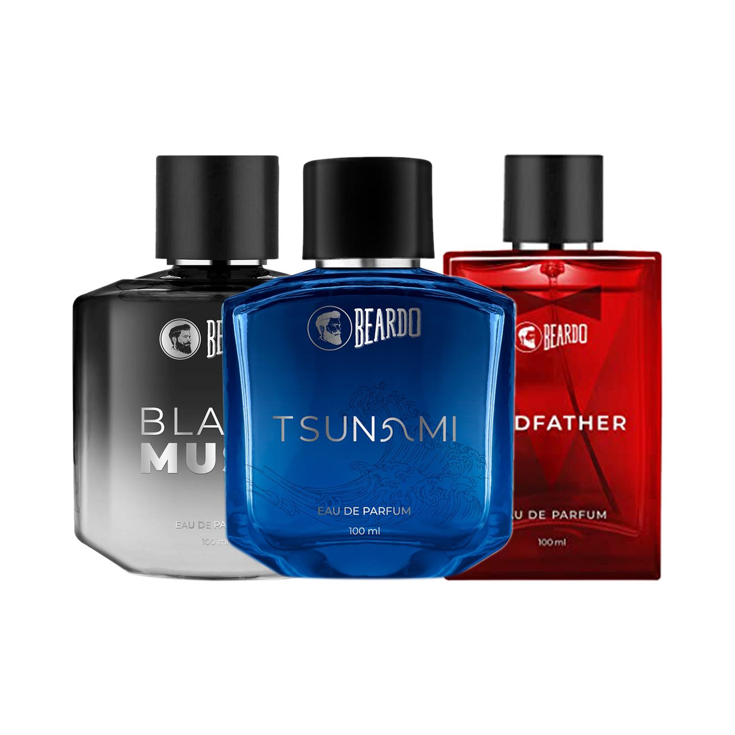 Beardo | Beardo GodFather Perfume, Black Musk Perfume, Tsunami Perfume EDP (Set of 3) Combo