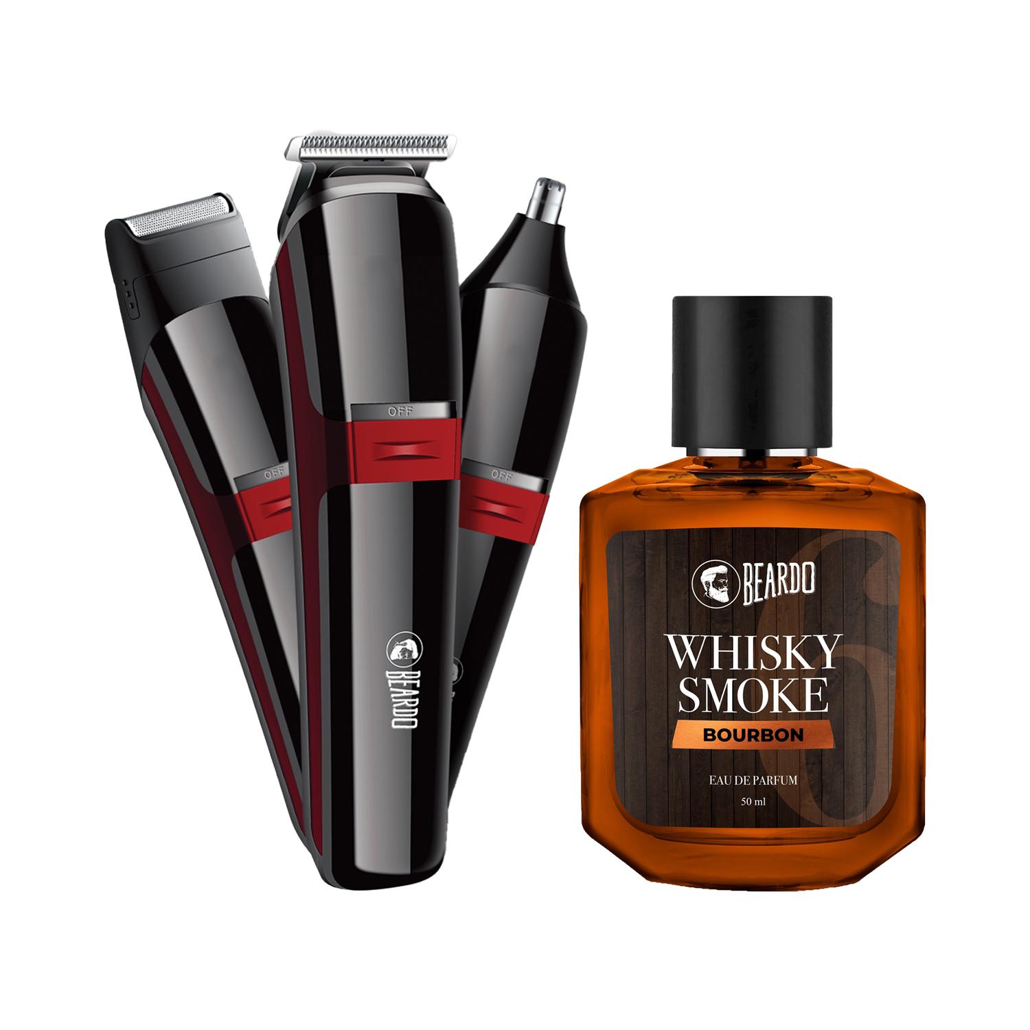 Beardo | Beardo Ape X 3-in-1 Trimmer for Men & Whisky Smoke Bourbon Perfume EDP Combo