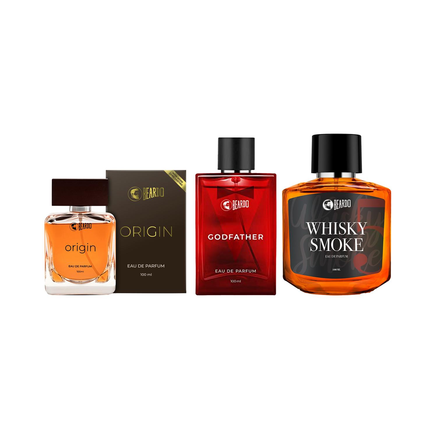 Beardo | Beardo Perfume - Godfather, Perfume Spray - Origin & Whisky Smoke Eau De Perfume Combo