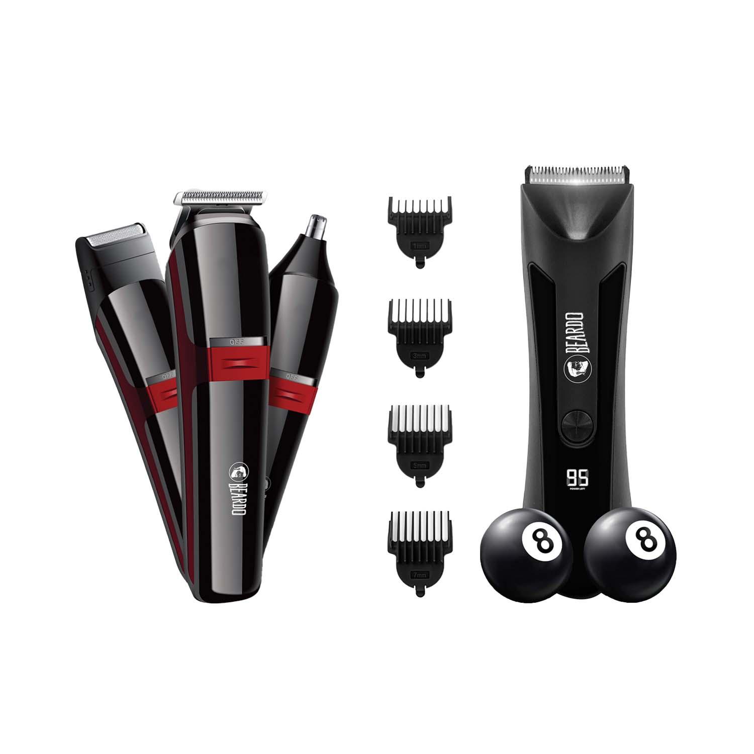 Beardo APE-X 3-In-1 Multipurpose Trimmer - Black & Red & Incredi-Ball Trimmer - Black Combo