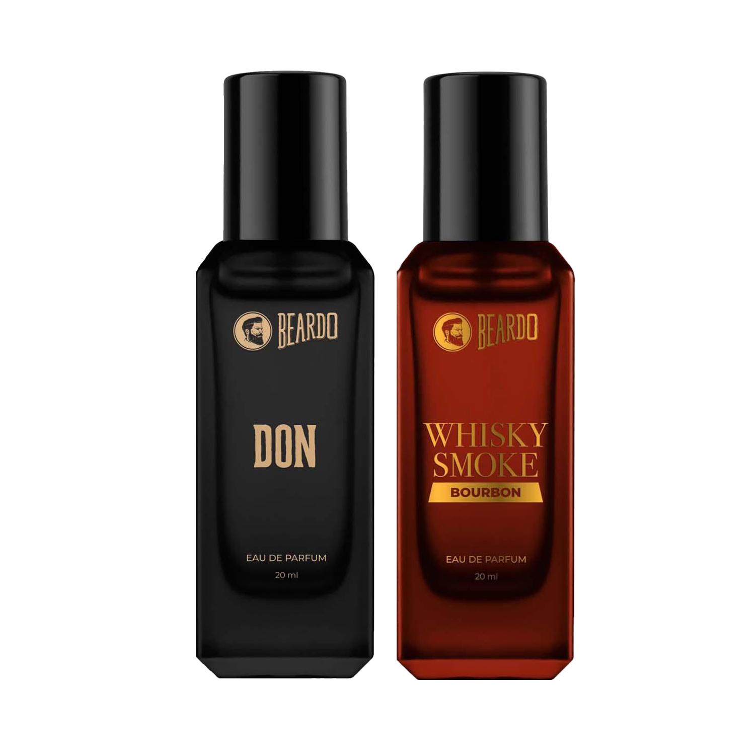 Beardo | Beardo Don Perfume for Men (20 ml) & Bourbon Whisky Smoke Perfume Gift (20 ml) Combo
