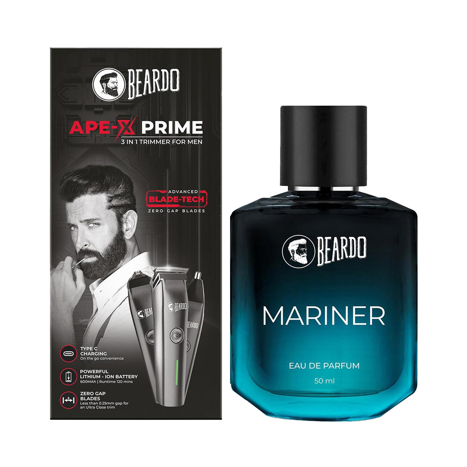 Beardo | Beardo Ape-X 3-In-1 Prime Mutli Grooming Kit Trimmer & Mariner Eau De Parfum (50ml)