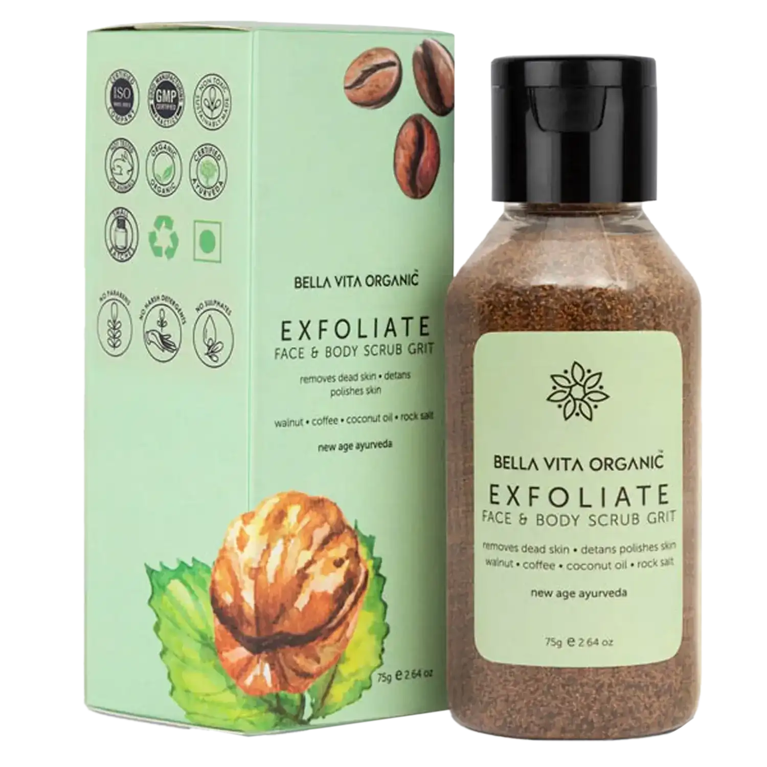 Buy Bella Vita Organic Exfoliate Face And Body Scrub Grit (75gm) Online