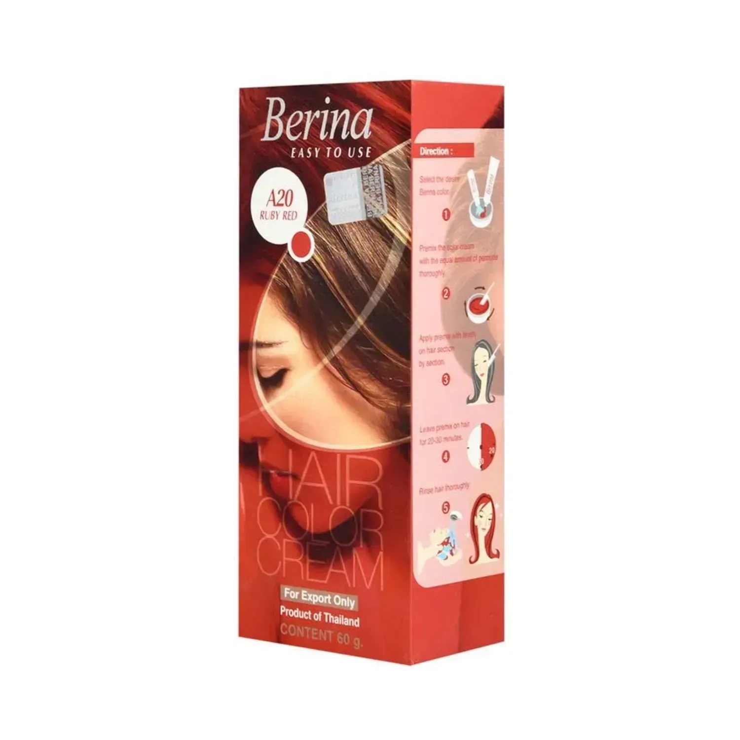 Berina | Berina Cream Hair Color - A20 Ruby Red (60g)
