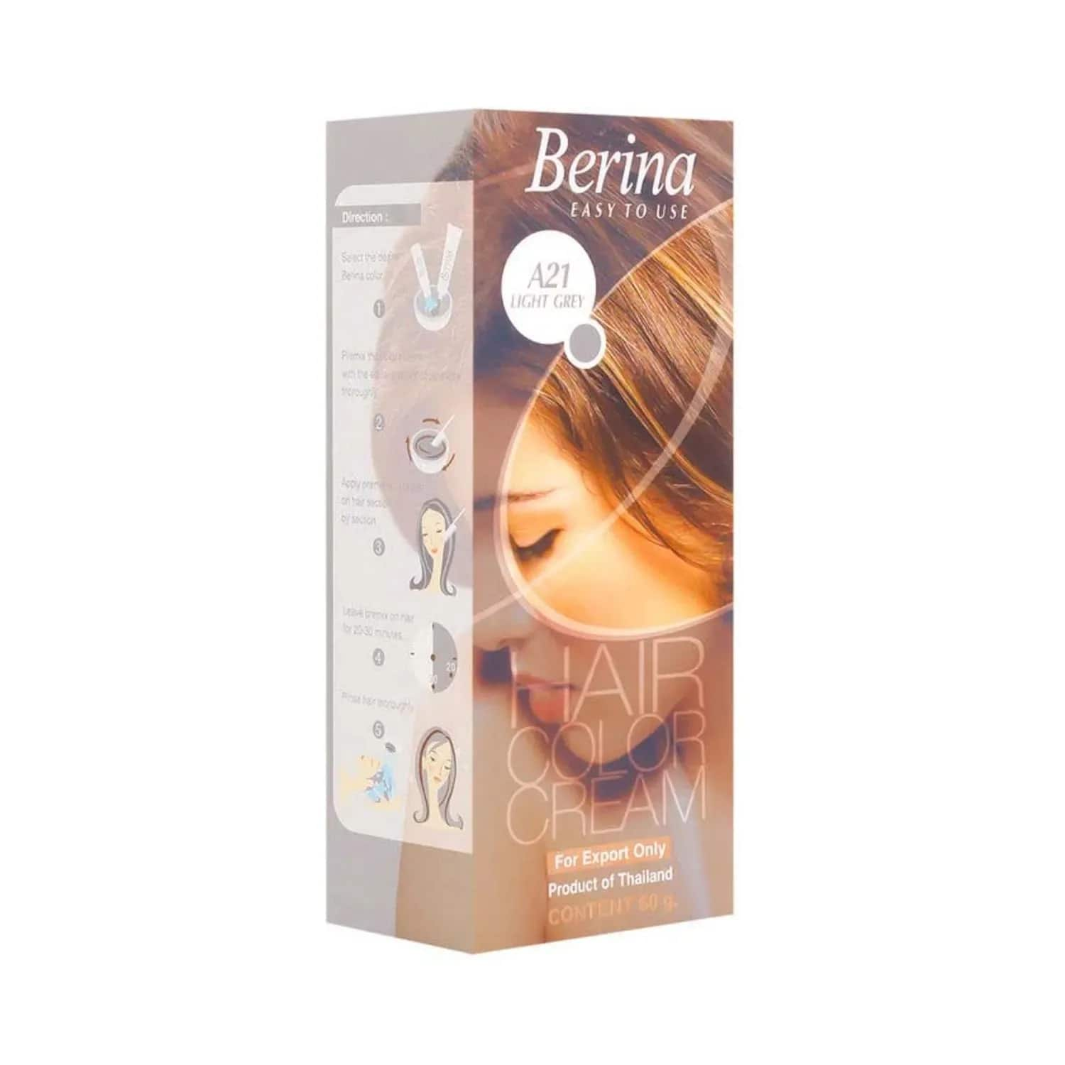 Berina | Berina Cream Hair Color - A21 Light Grey (60g)