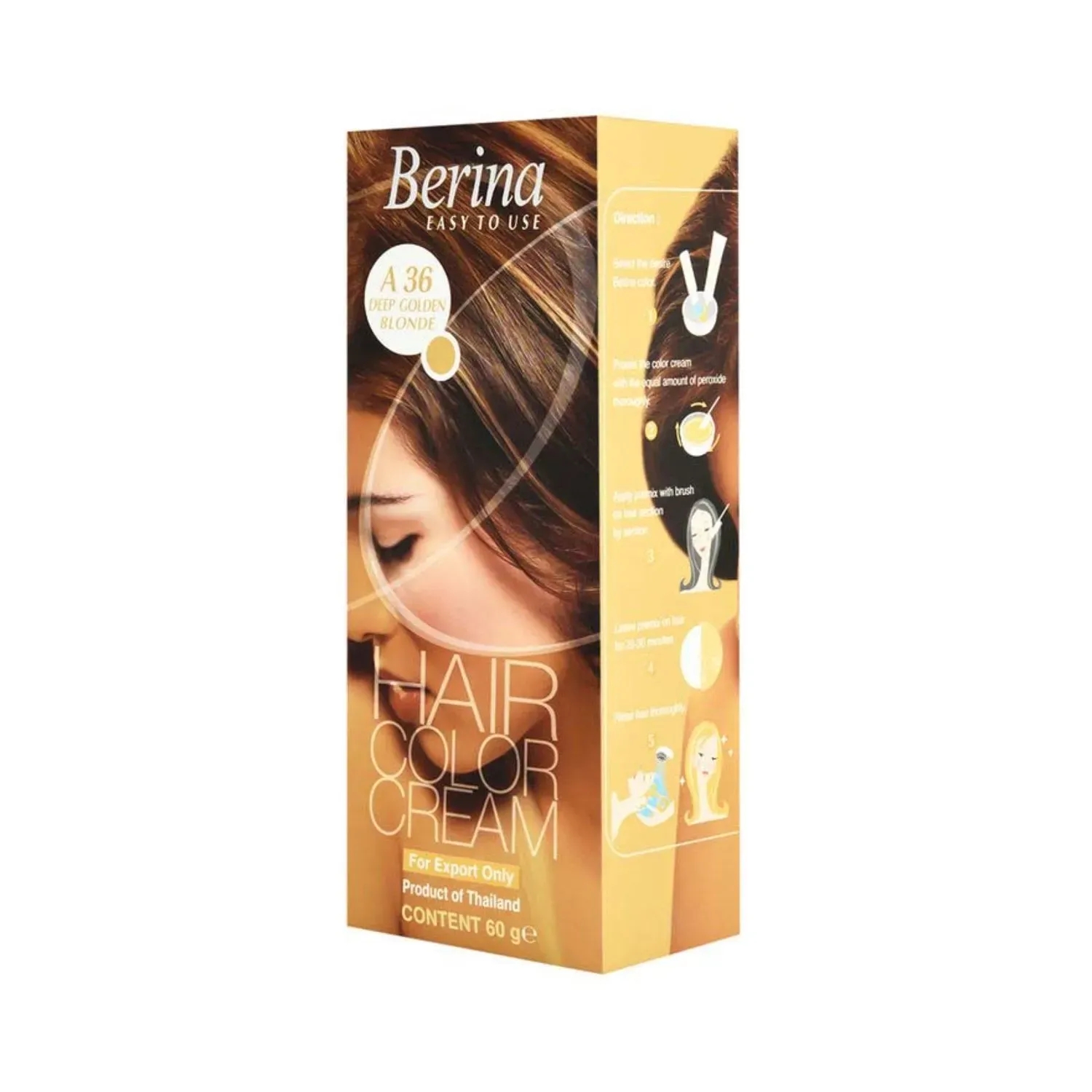Berina | Berina Cream Hair Color - A36 Deep Golden Blonde (60g)