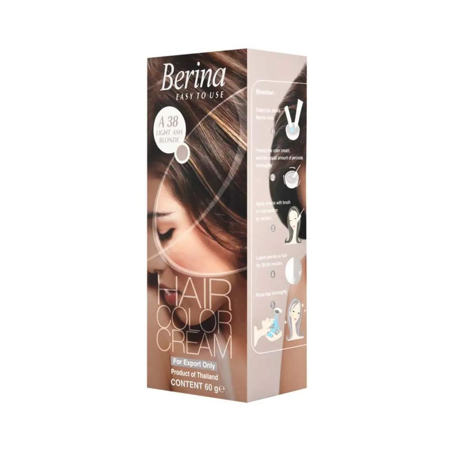 Berina | Berina Cream Hair Color - A38 Light Ash Blonde (60g)