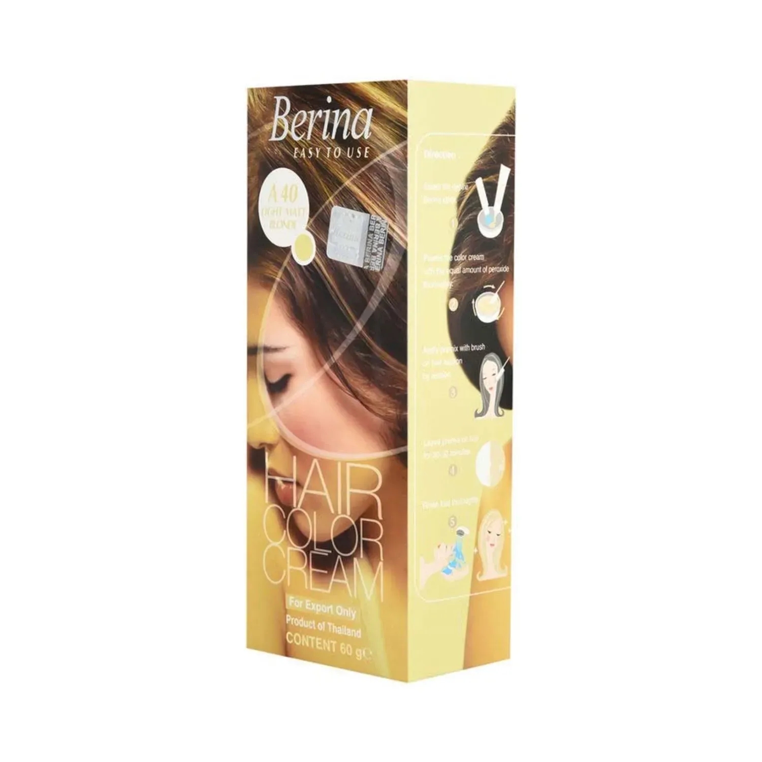 Berina | Berina Cream Hair Color - A40 Light Matt Blonde (60g)
