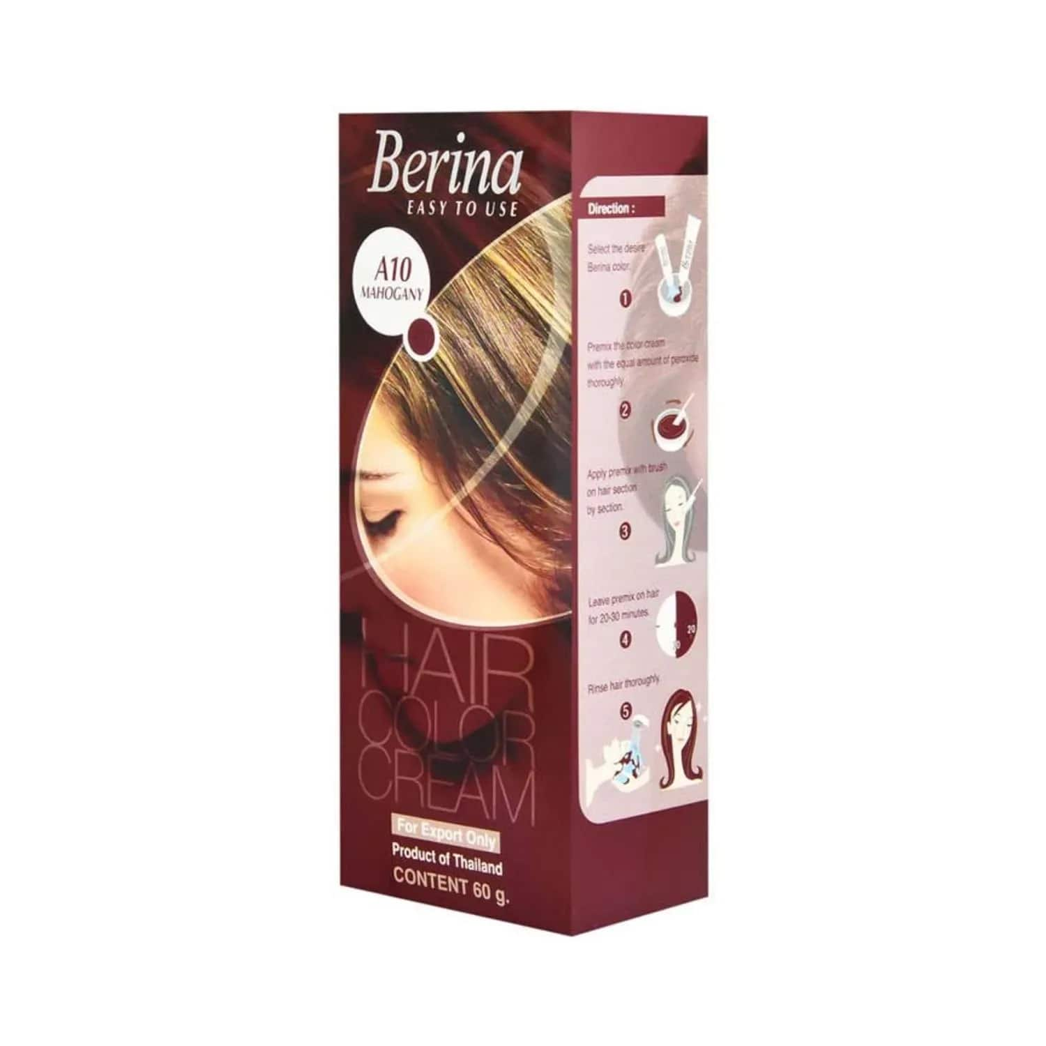 Berina | Berina Cream Hair Color - A10 Mahogany (60g)