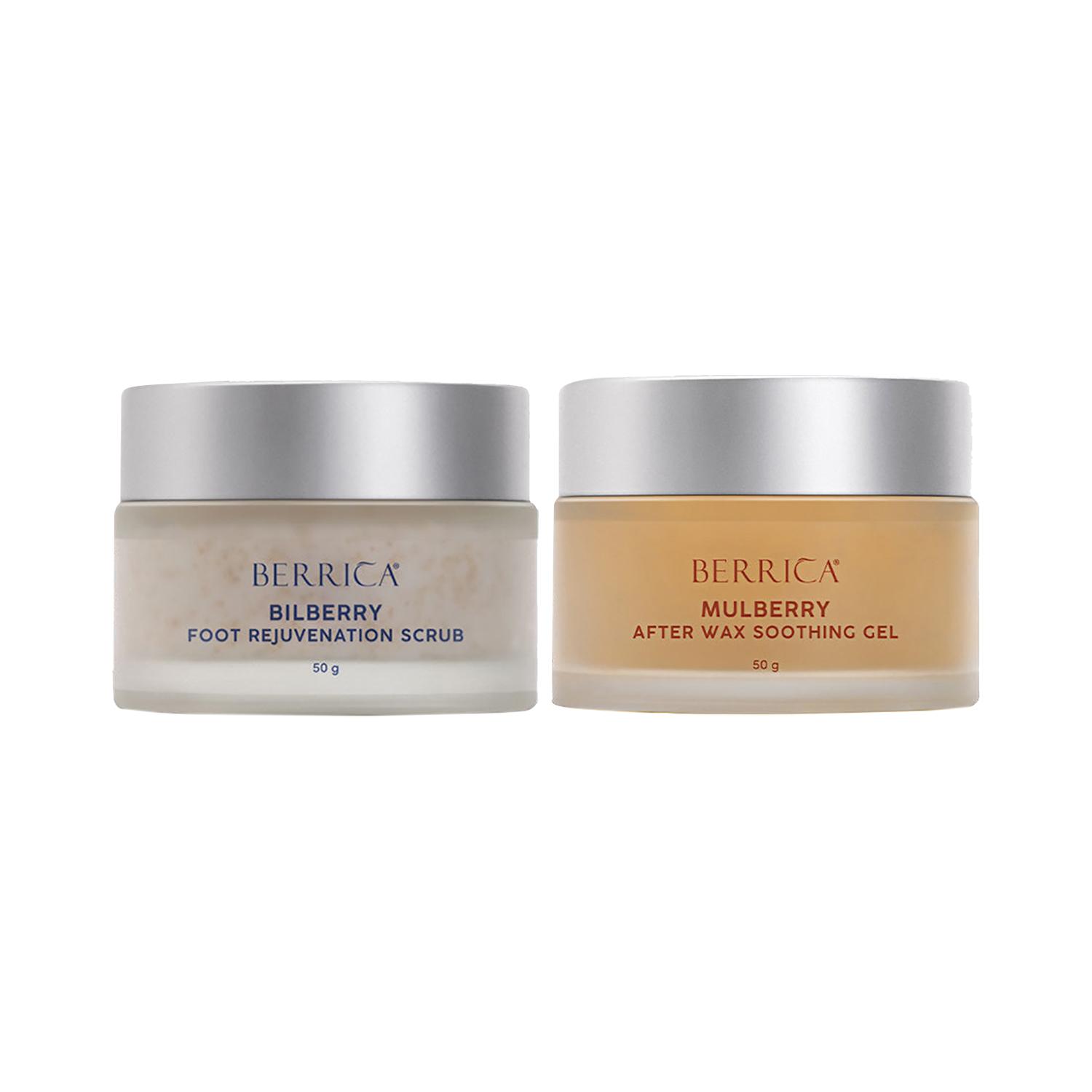 Berrica | Berrica Bilberry Foot Rejuvenation Scrub (50g) & Mulberry After Wax Soothing Gel (50g) Combo