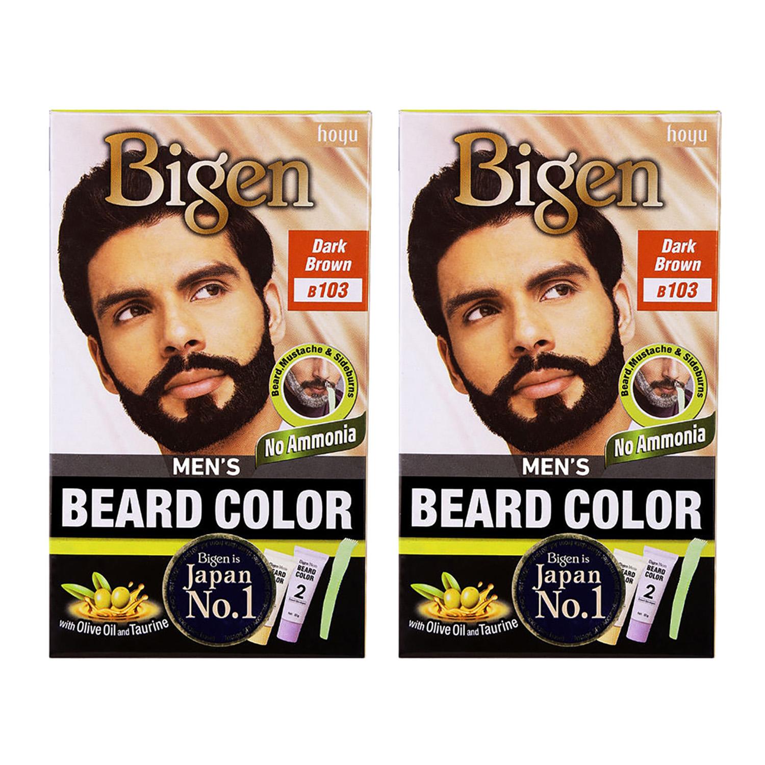 Bigen | Bigen Men'S Beard Color B103 Dark Brown (40 g) & Men'S Beard Color B103 Dark Brown (40 g) Combo