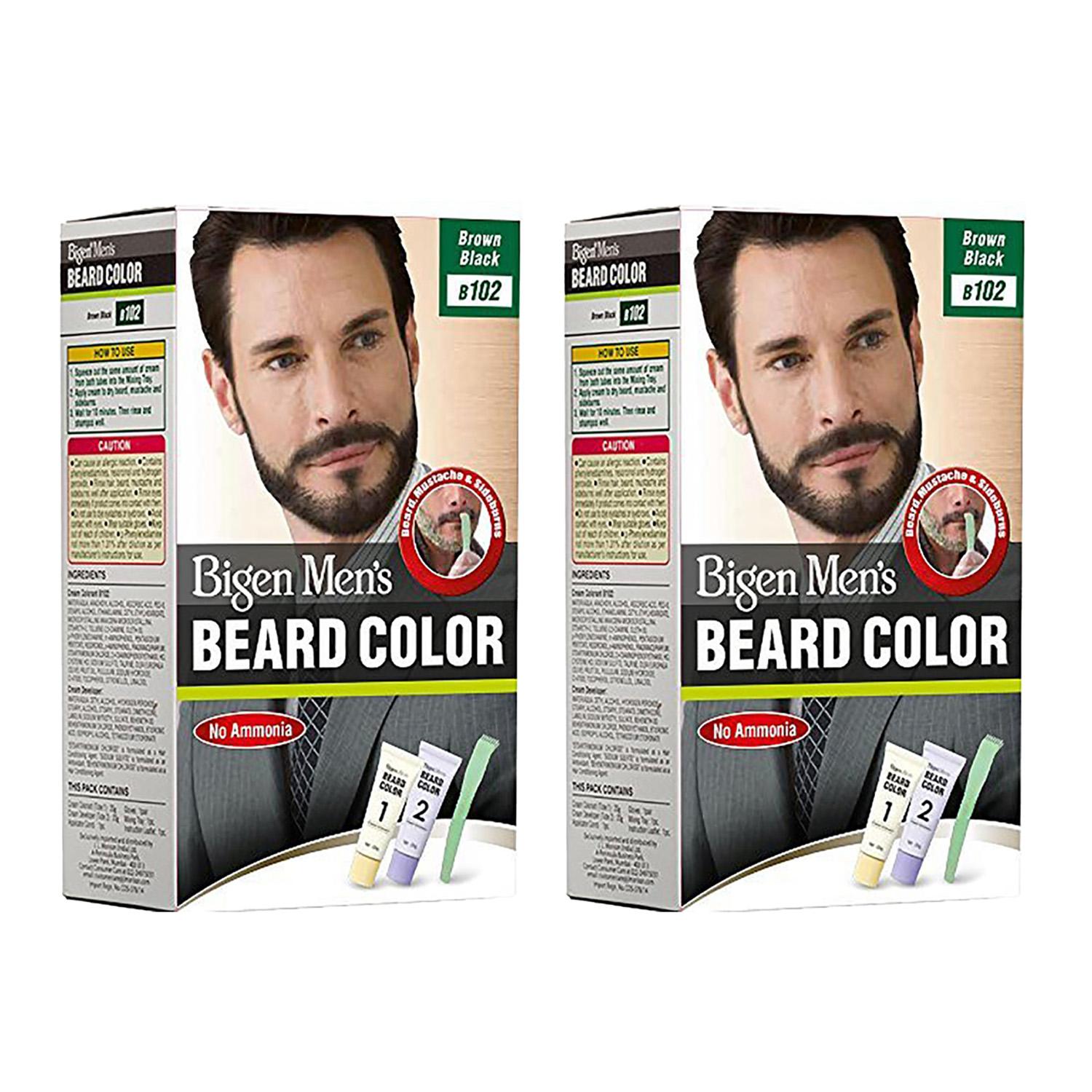 Bigen | Bigen Men'S Beard Color No Ammonia Brown Black B102 (40 g) (Pack Of 2) Combo