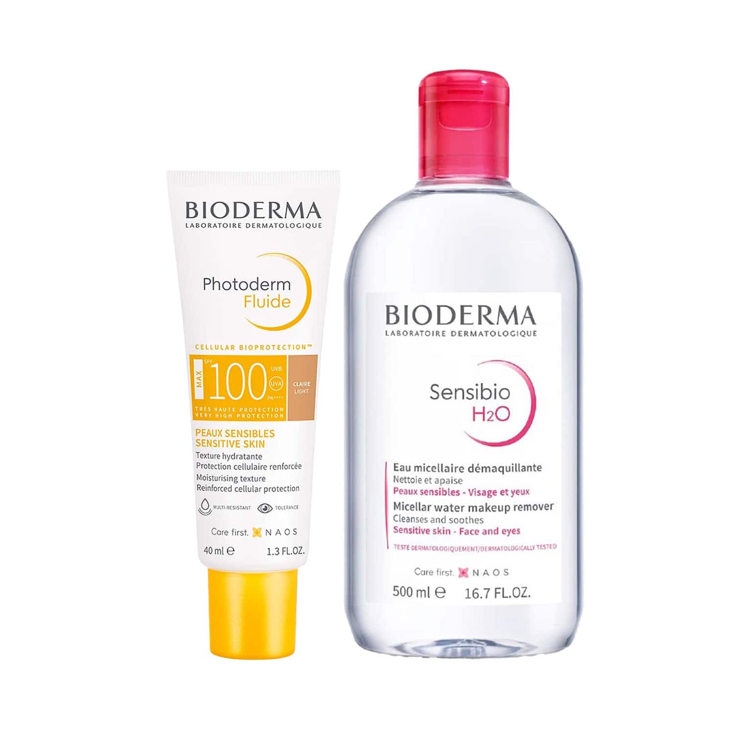 Bioderma | Bioderma SPF 100+ Sunscreen and Sensibio H2O Cleanser - Ultimate care for sensitive skin Combo