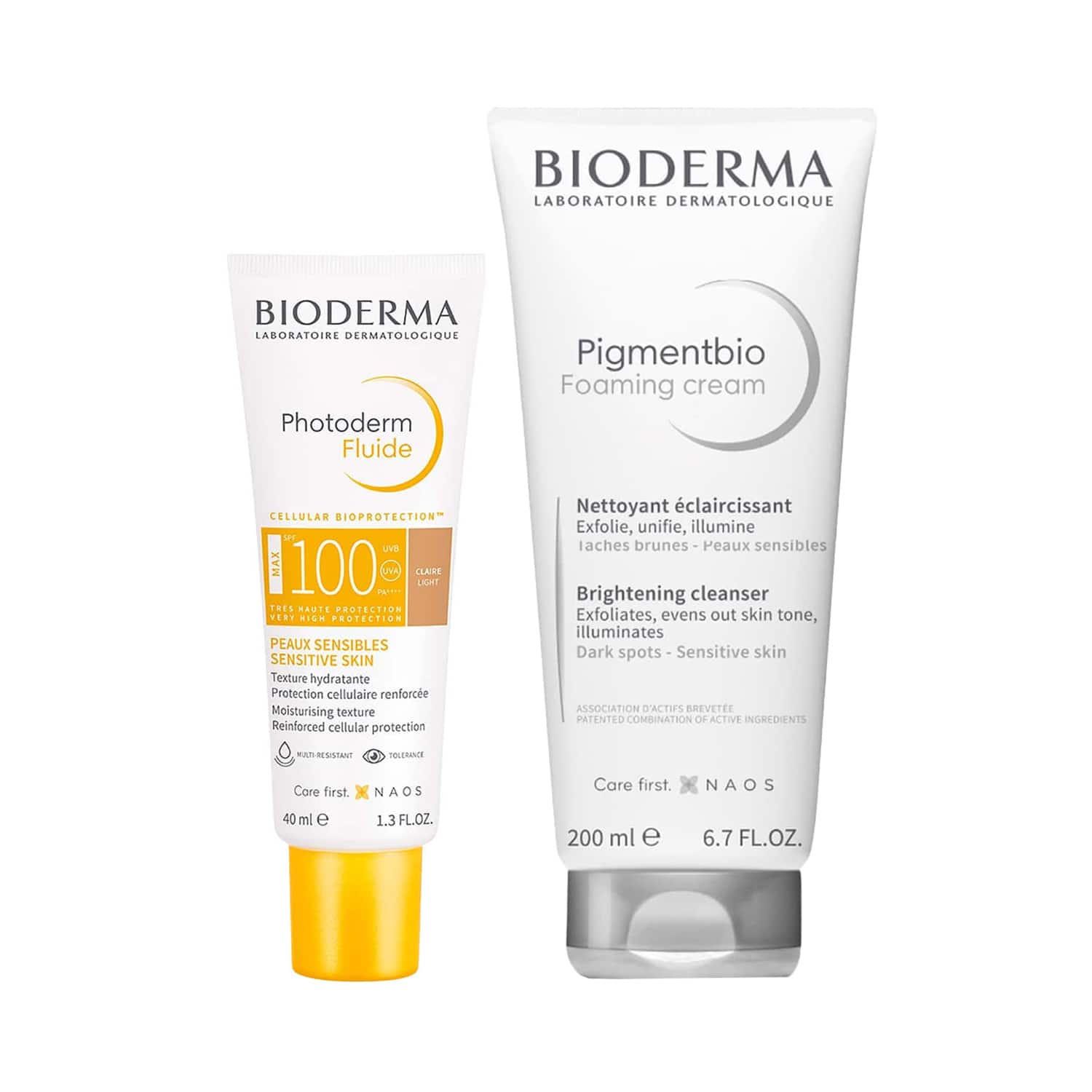 Bioderma | Bioderma SPF 100+ Sunscreen and Pigmentbio Foaming Cream - Brighten, protect,exfoliate Combo