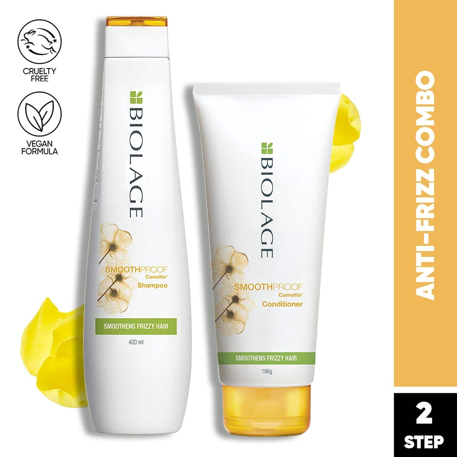 Biolage | Biolage Smoothproof Vegan Shampoo and Conditioner Combo for Frizz-Free Hair (400 ml + 196 g)