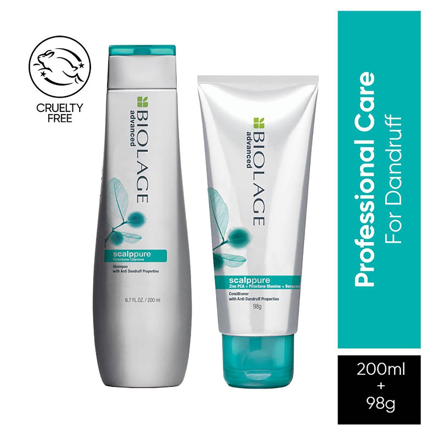 Biolage | Biolage Scalppure Shampoo & Conditioner Combo, Removes Flakes from 1st Wash (200 ml + 98 g)