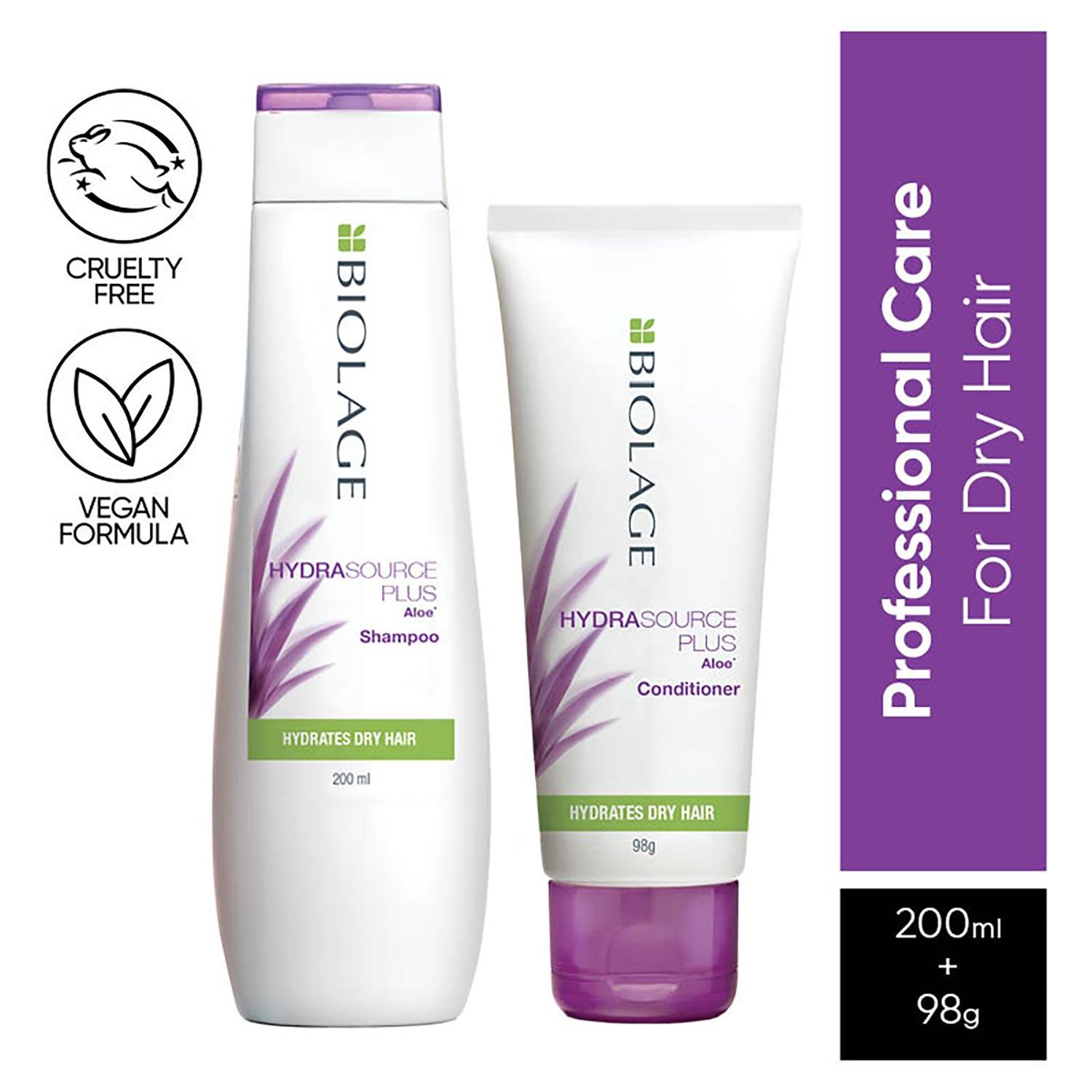 Biolage | Biolage Hydrasource Shampoo & Conditioner Combo Enriched with Aloe for Dry Hair (200 ml + 98 g)