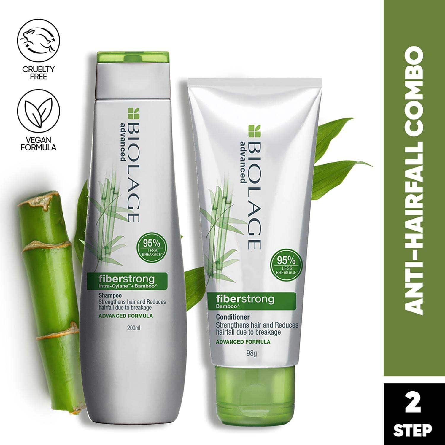 Biolage | Biolage Fiberstrong Shampoo & Conditioner Combo, 12x Strength in Weak, Fragile Hair (200 ml + 98 g)