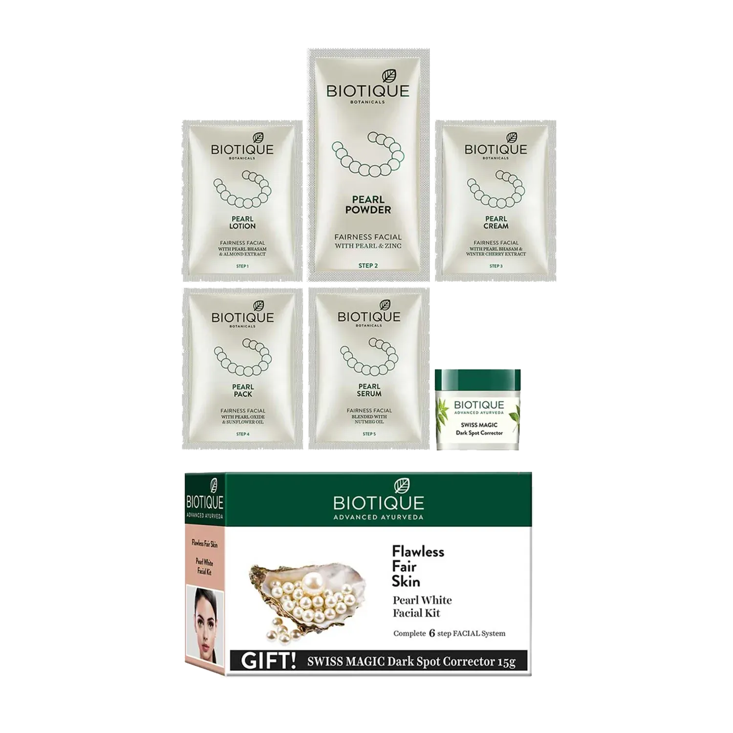 Buy Biotique Pearl White Facial Kit 6 Pcs Online at Best Price in India on Tira Website App