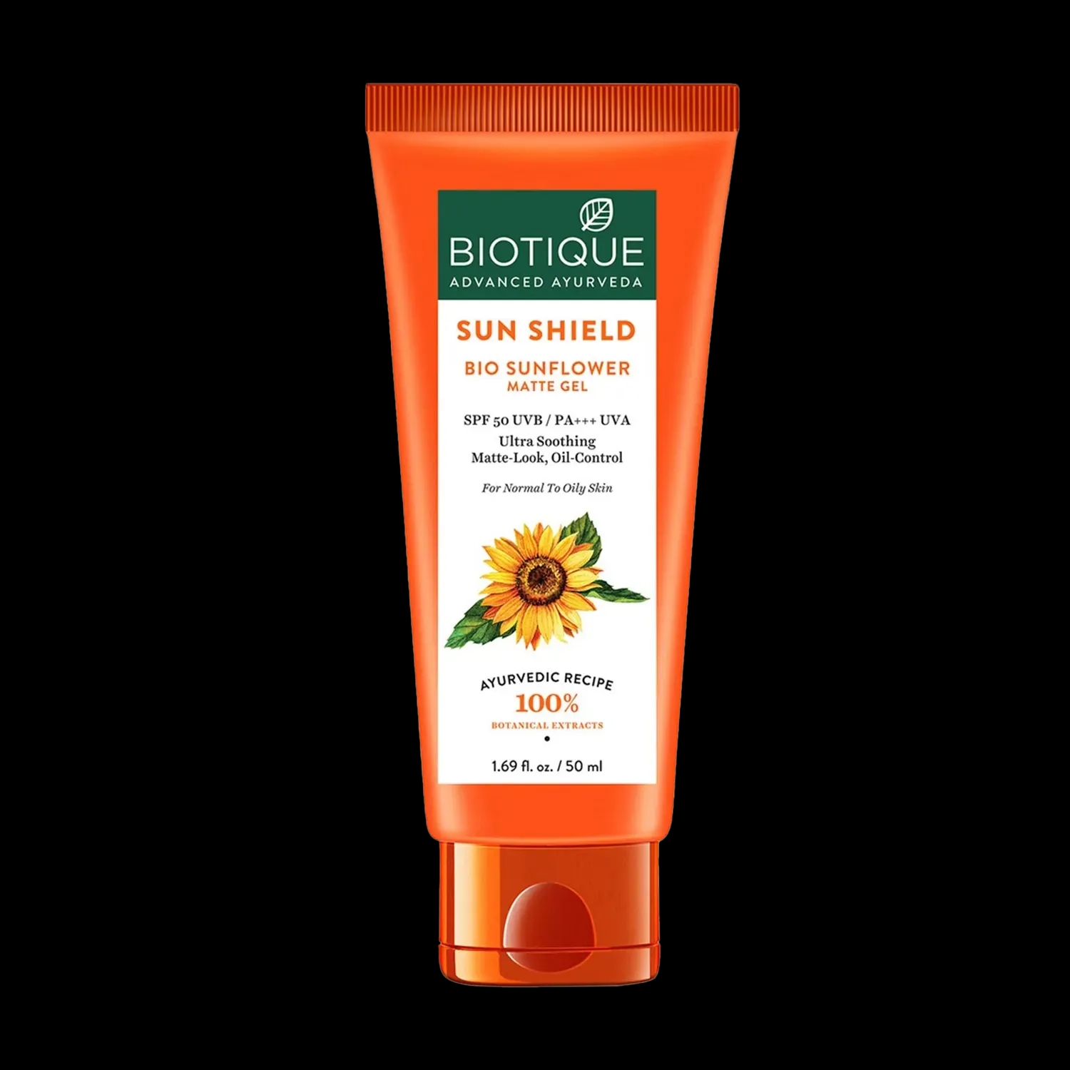 Biotique | Biotique Bio Sunflower Sun Shield UVB SPF 50+/ UVA PA+++  Matte Gel Look Sunscreen (50ml)