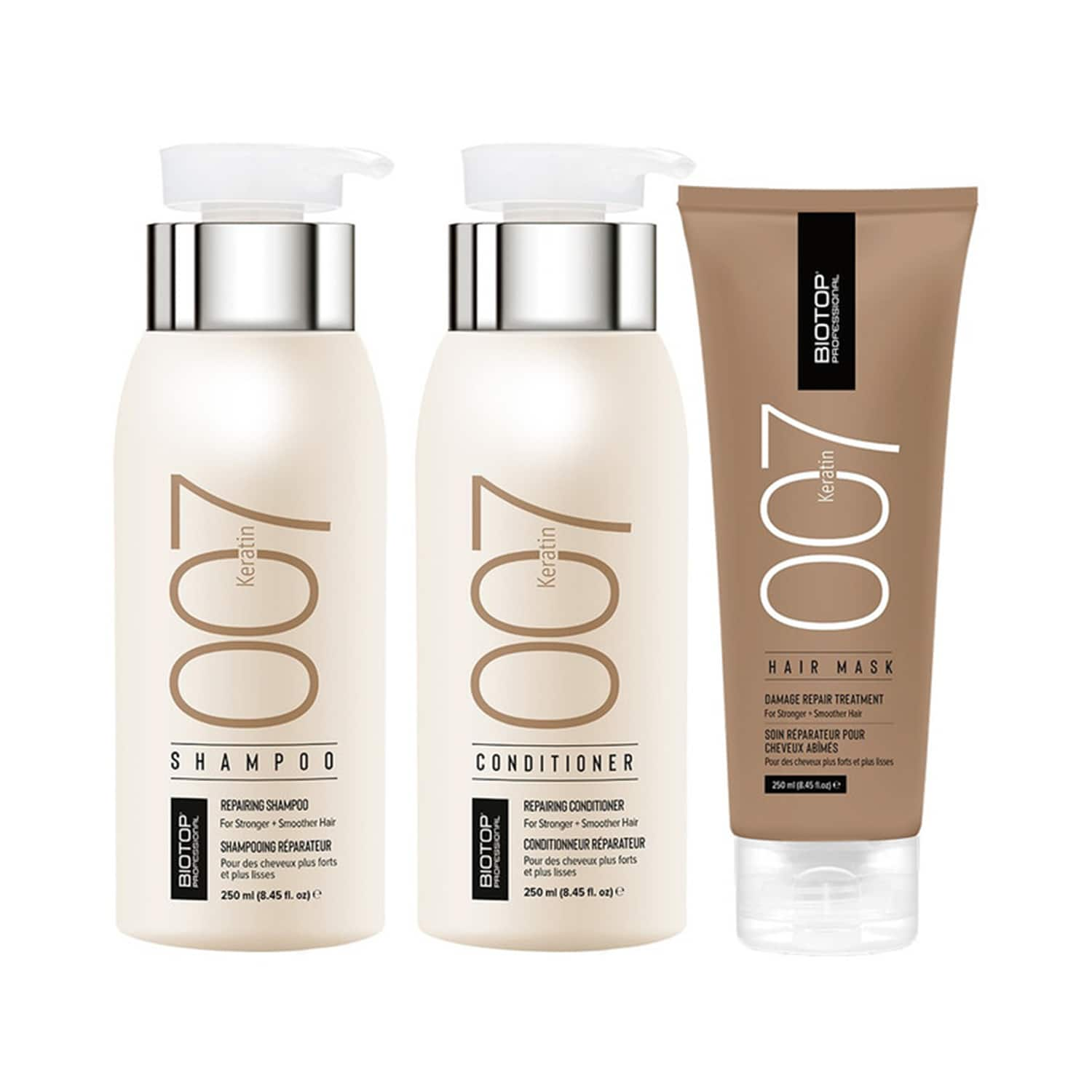 Biotop Professional | Biotop Professional 007 Shampoo, Conditioner & Hair Mask Keratin Impact (250ml) Each Combo