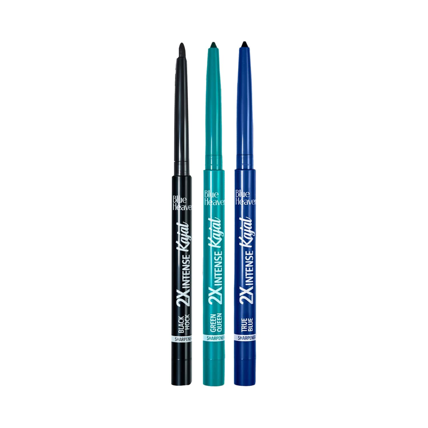 Blue Heaven | Blue Heaven 2X Intense Kajal Black, Blue & Green Combo