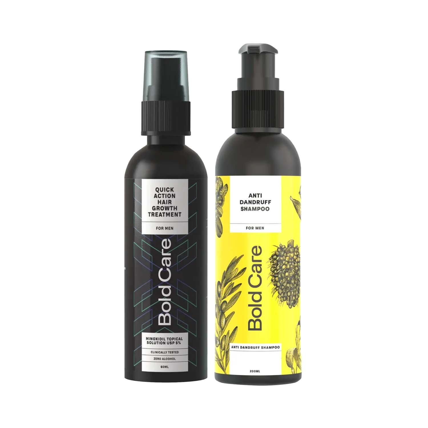 Bold Care | Bold Care 5% Minoxidil Solution (60 ml) & Anti-dandruff Shampoo for Men (200 ml) Combo