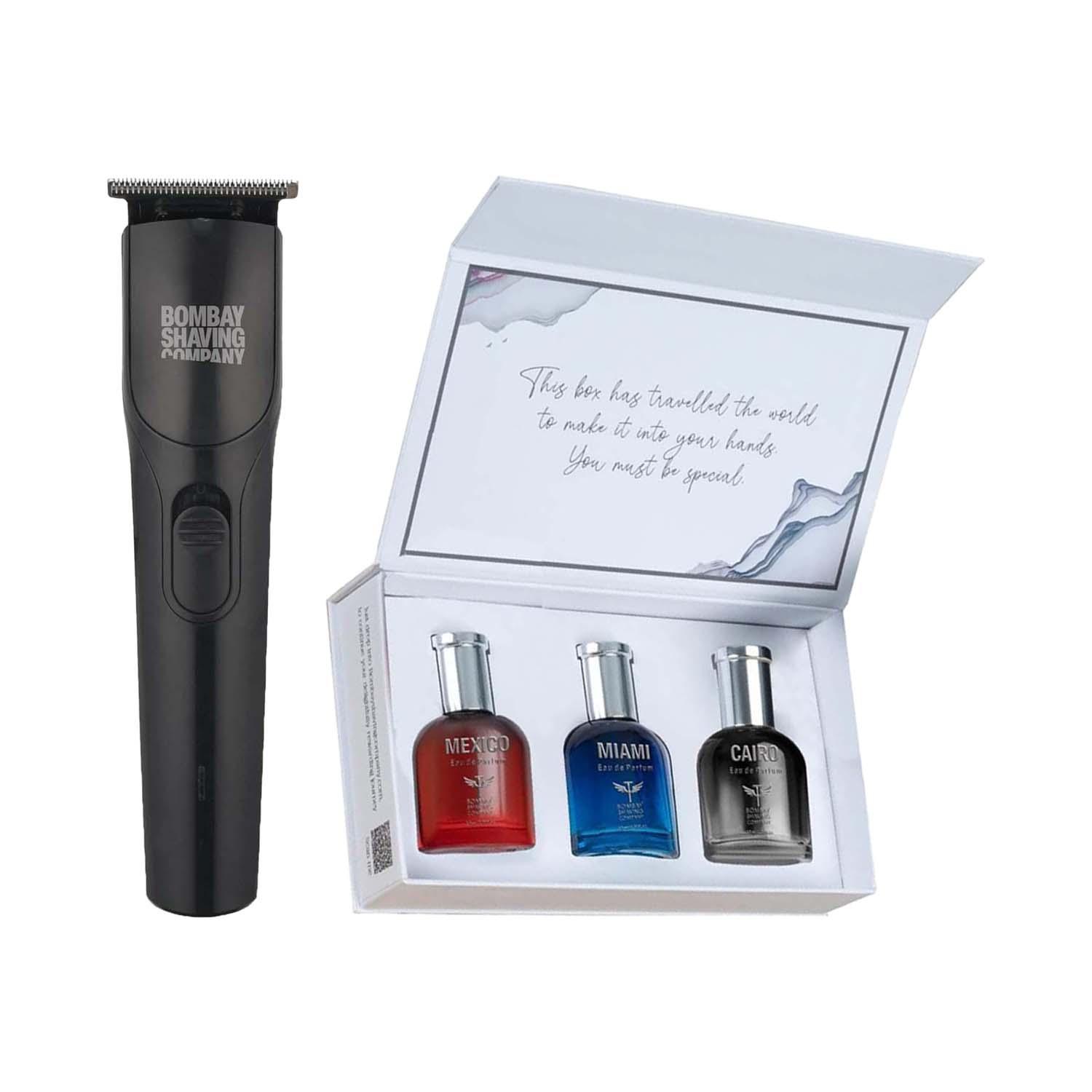Bombay Shaving Company | Bombay Shaving Company Power Play Trimmer 75 Min Runtime & Wanderlust Perfumes Collection Combo
