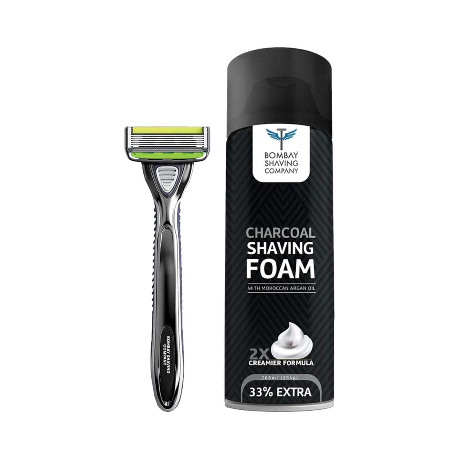 Bombay Shaving Company | Bombay Shaving Company Charcoal Shaving Foam & Sensi Flo 6 Razor For Men Combo