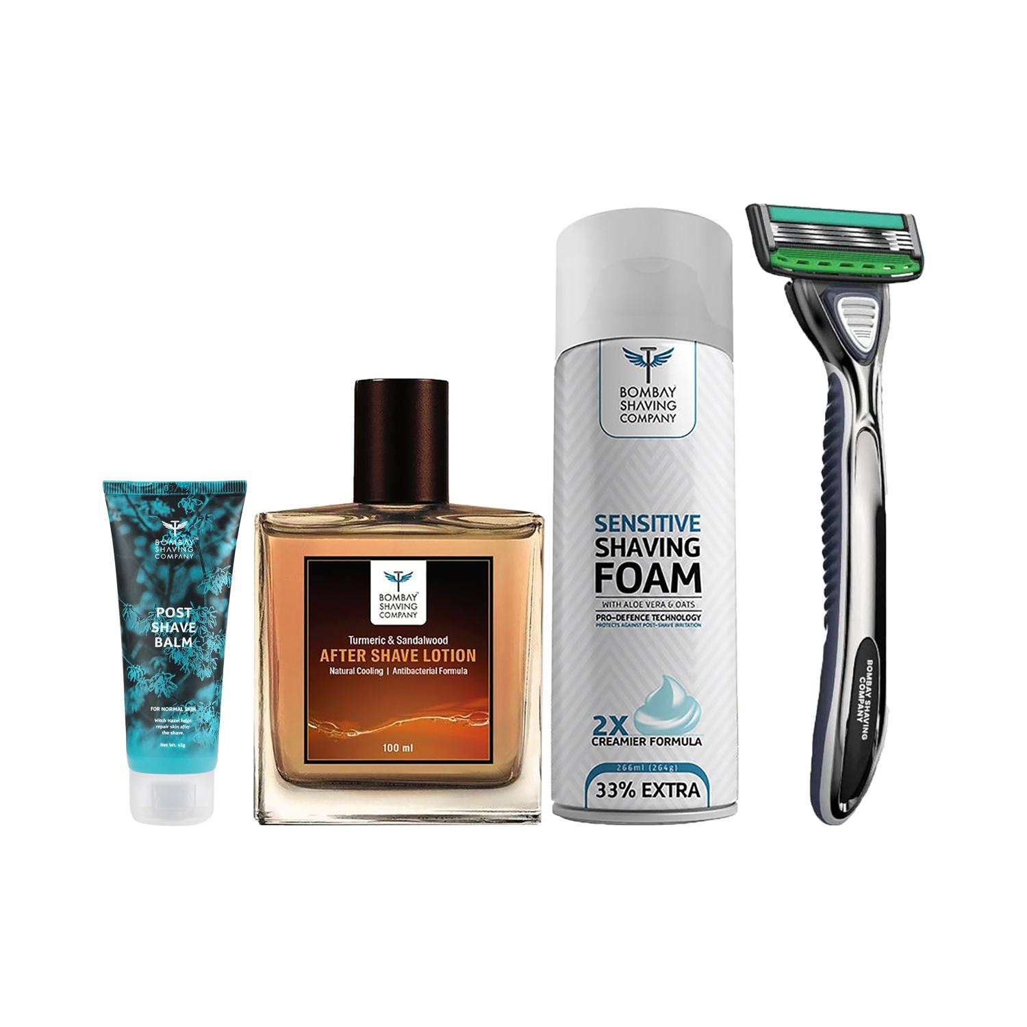 Bombay Shaving Company | Bombay Shaving Company Kit, Sensi Flo 4 Razor, Shaving foam, Post Shaving Balm & After Shave Lotion