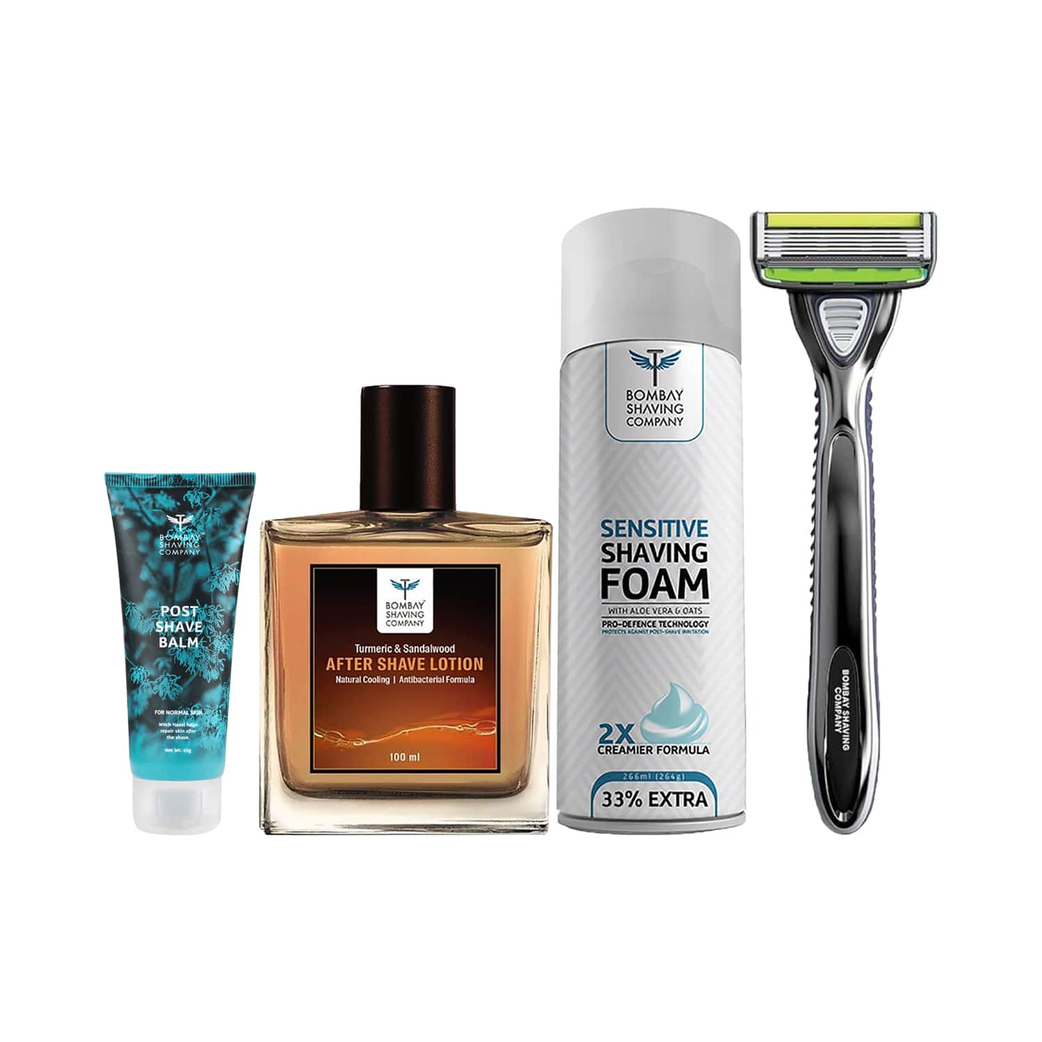 Bombay Shaving Company | Bombay Shaving Company Shaving Kit-Sensi Flo 6 Razor,Shaving Foam,Post Shave Balm,After Shave Lotion