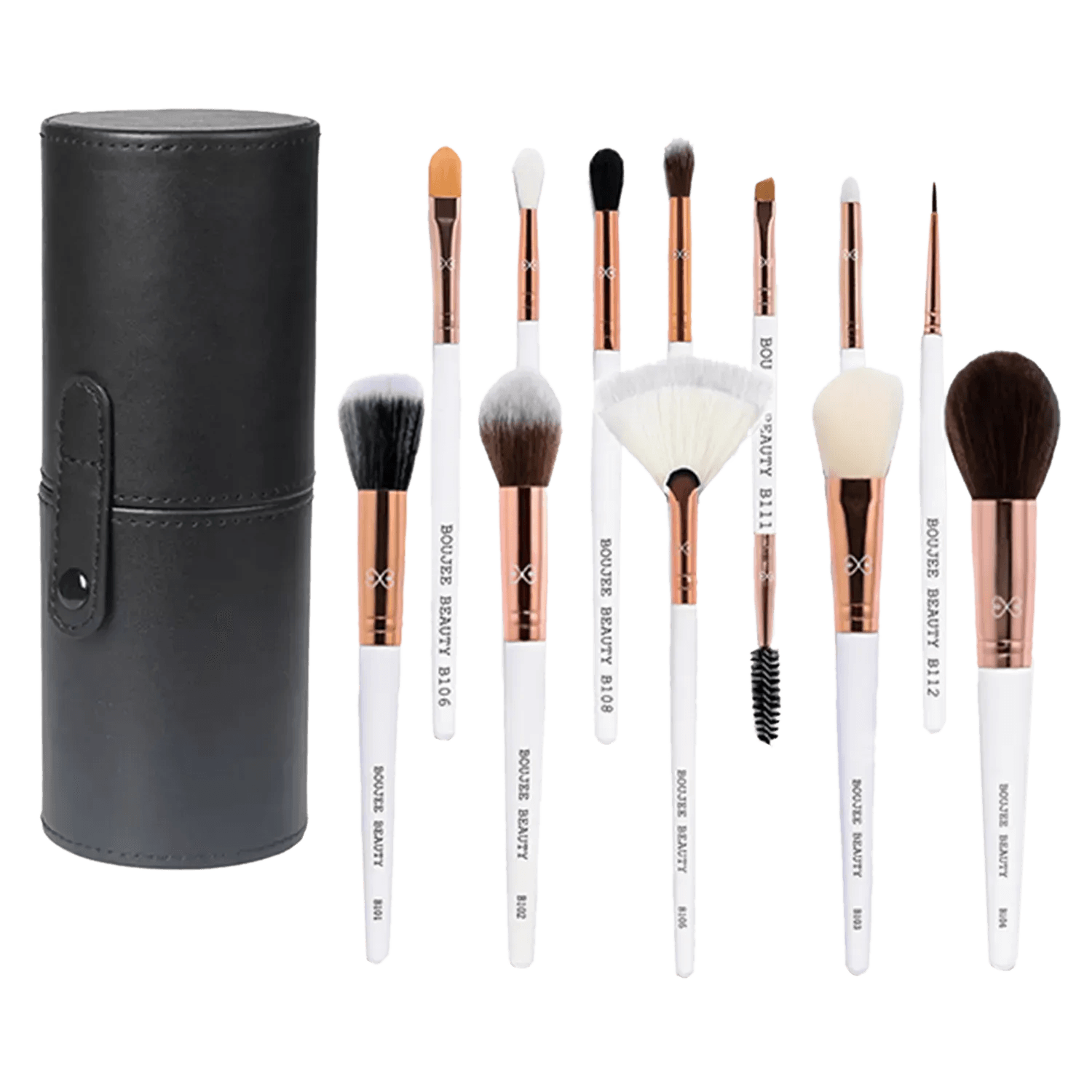 Boujee Beauty Professional Brush Set With Travel Case - S104 (12 Pcs)