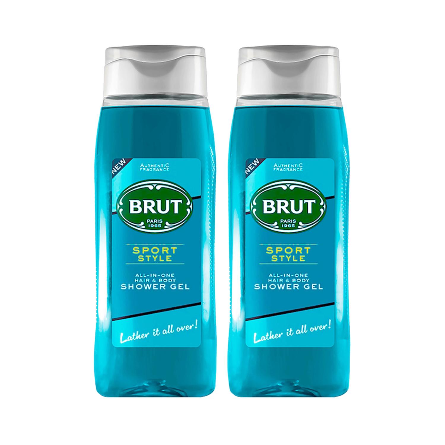 Brut | Brut Sport Style All-In-One Hair and Body Shower Gel (500 ml) (Pack Of 2) Combo