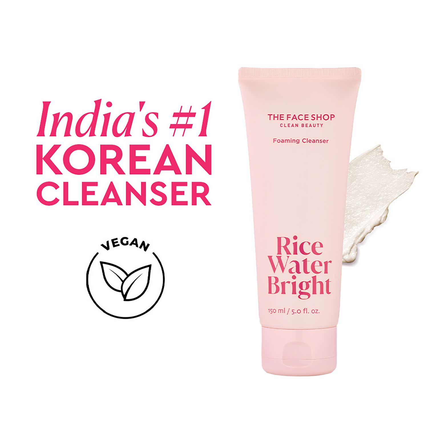 The Face Shop | The Face Shop Rice Water Bright Foaming Cleanser- Best Korean Face Wash for Glowing Skin (150 ml)