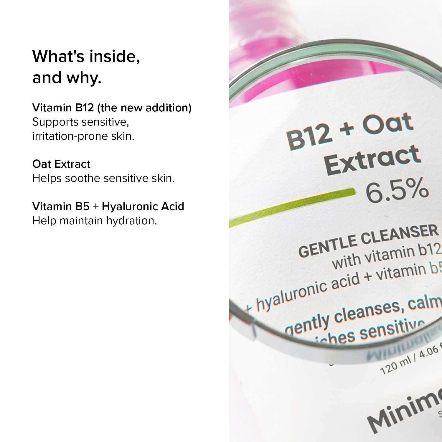 Minimalist B12 + Oat Extract 6.5% Gentle Cleanser 120 ml - Image 6