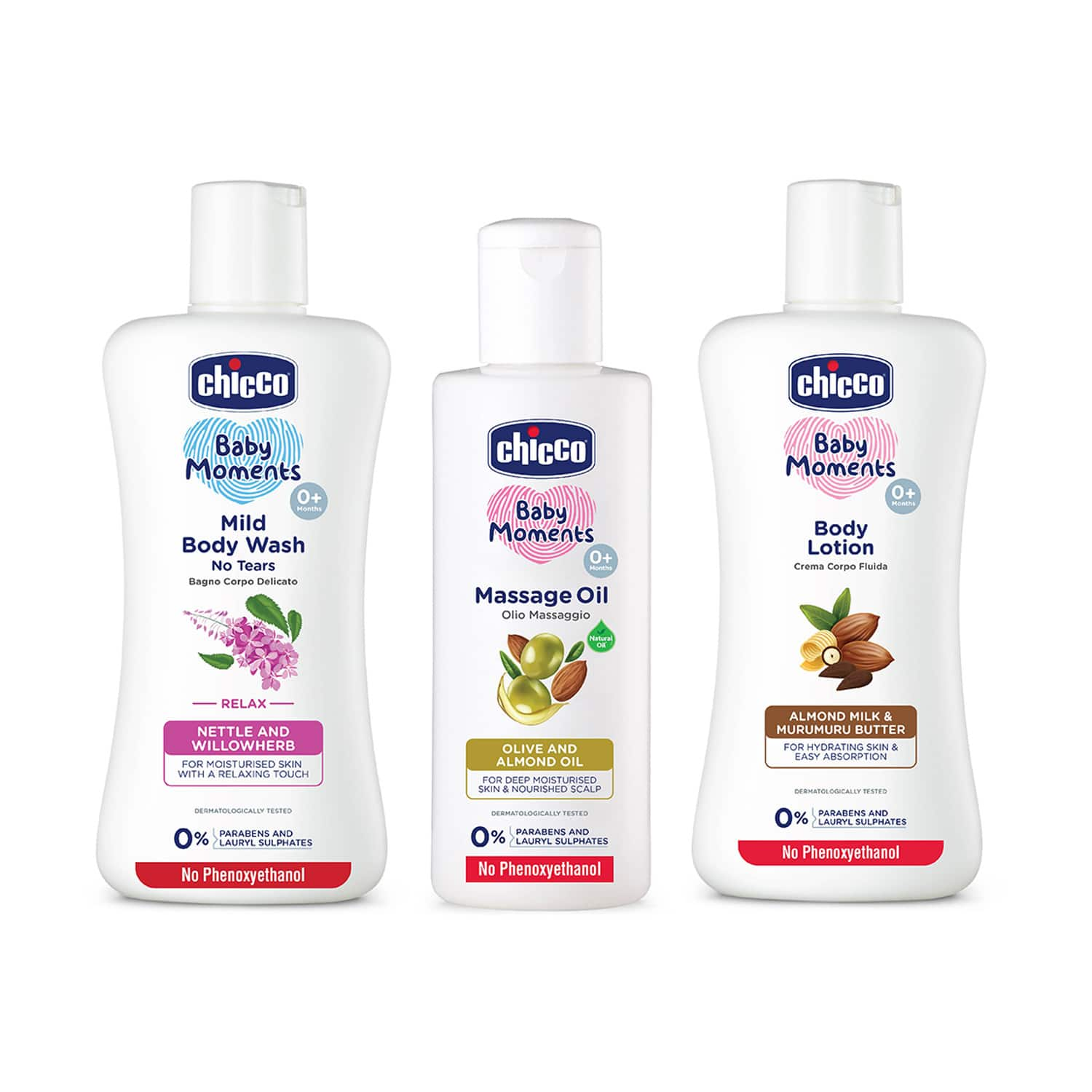 Chicco | Chicco BM Gentle Bodywash & Shampoo + Chicco BM Massage Oil + Chicco BM body lotion Combo