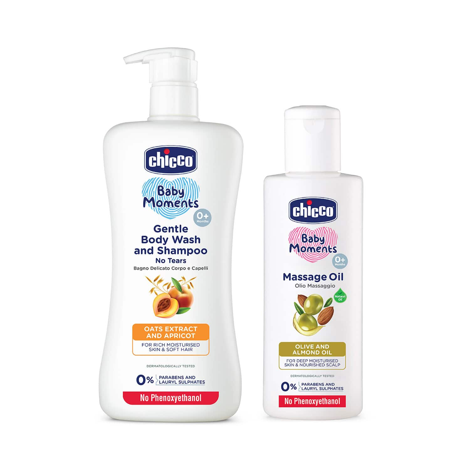 Chicco | Chicco BM Gentle Bodywash & Shampoo (500 ml) + Chicco BM Massage Oil (200 ml) Combo