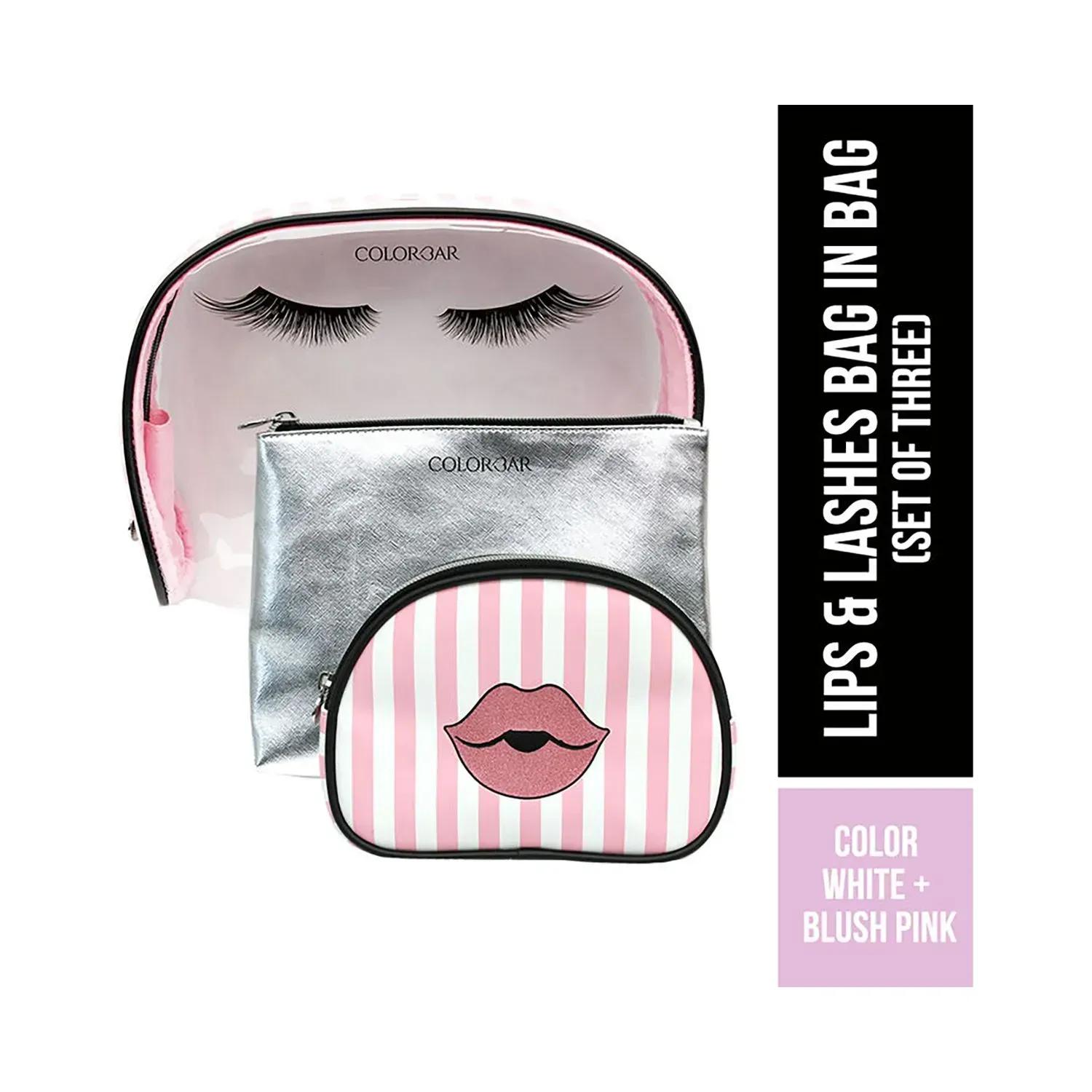 Colorbar | Colorbar Lips And Lashes Bag - White, Blush Pink (3 Pcs)