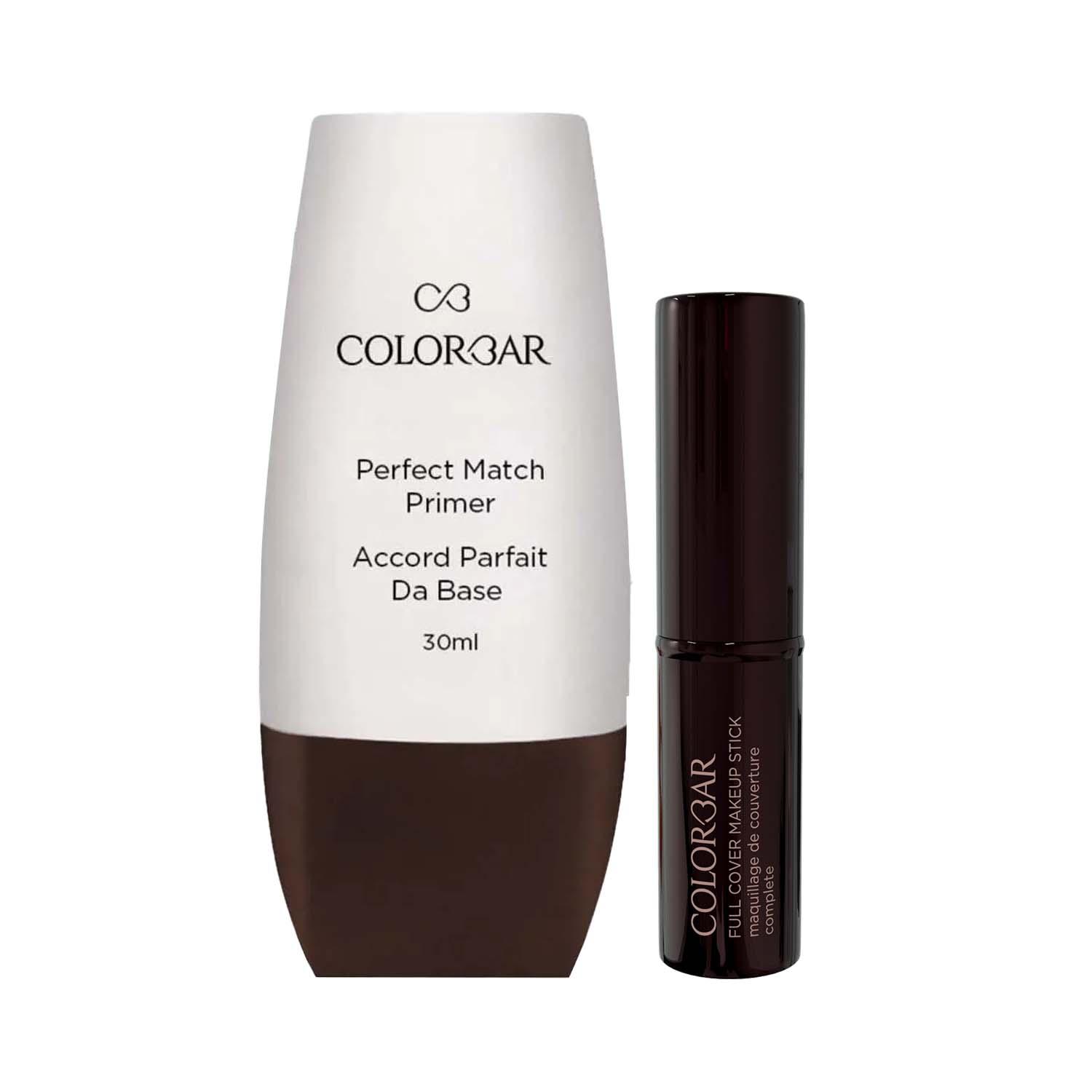 Colorbar | Colorbar New Perfect Match Primer (30 ml) + Colorbar Full Cover Make Up Stick - Fresh Ivory Combo