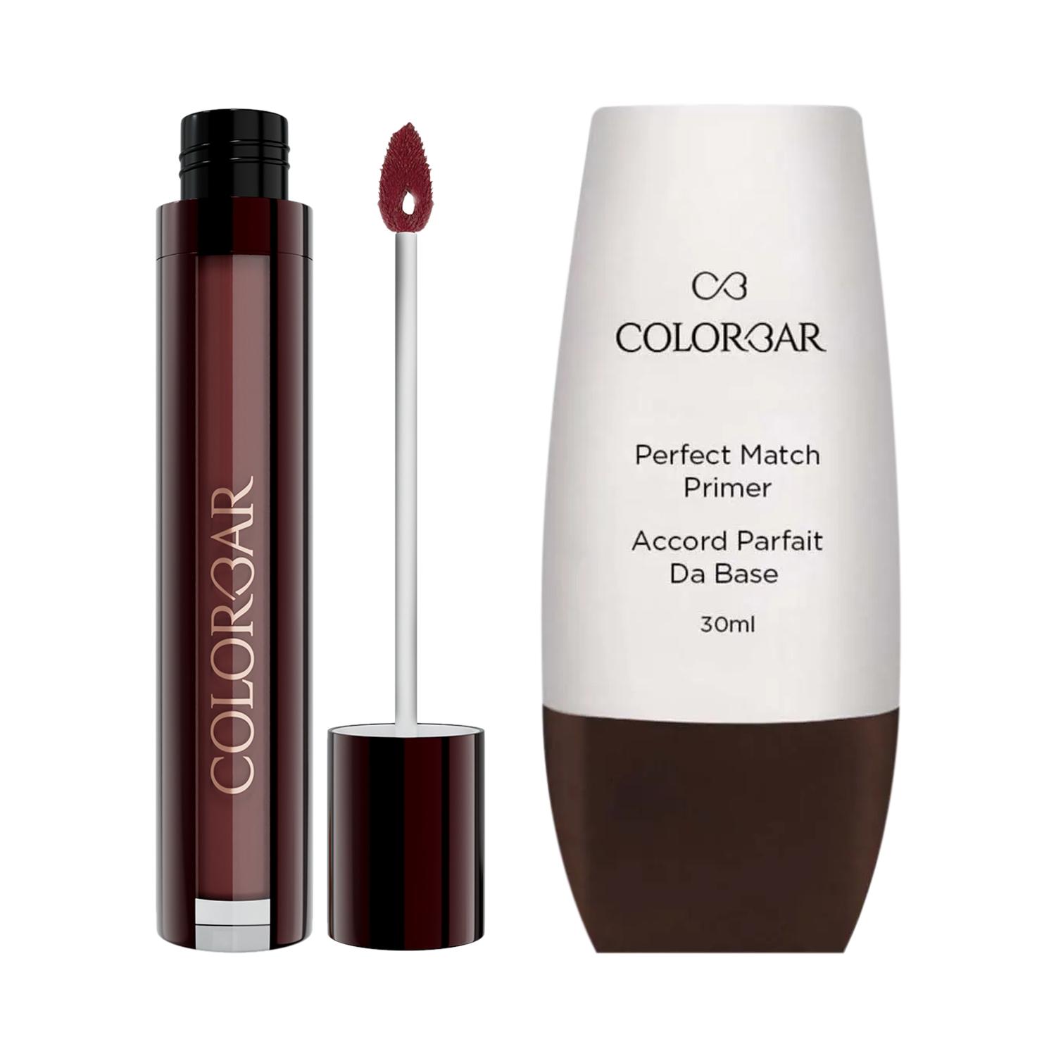 Colorbar | Colorbar Perfect Match Primer + Kiss Proof Liquid Lipstick - 007 Haute Latte Combo