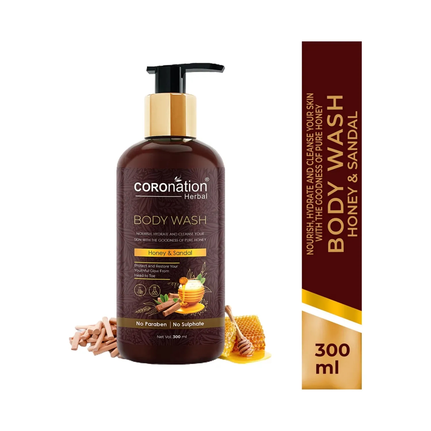 COROnation Herbal Honey & Sandal Body Wash (300ml)