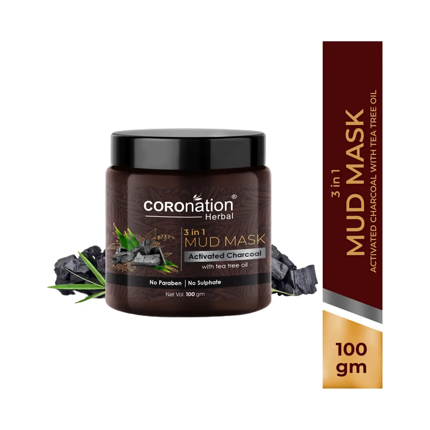 COROnation Herbal | COROnation Herbal Activated Charcoal 3-In-1 Mud Mask (100g)