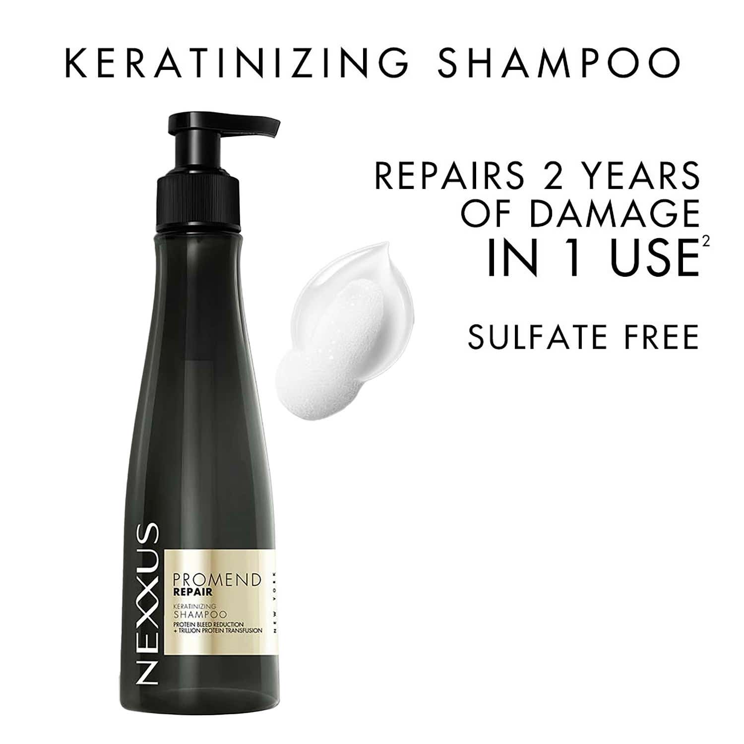 Nexxus Promend Repair Keratinizing Sulfate Free Deep Bond Repair Shampoo for Damaged Hair (250 ml)