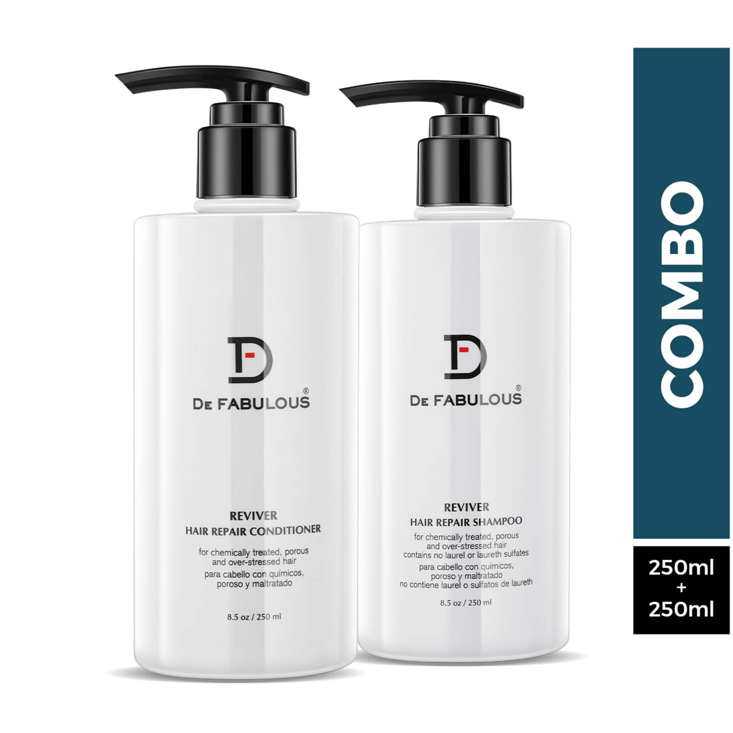 De Fabulous | De Fabulous Reviver Hair Repair Shampoo and Conditioner (250 ml) Combo