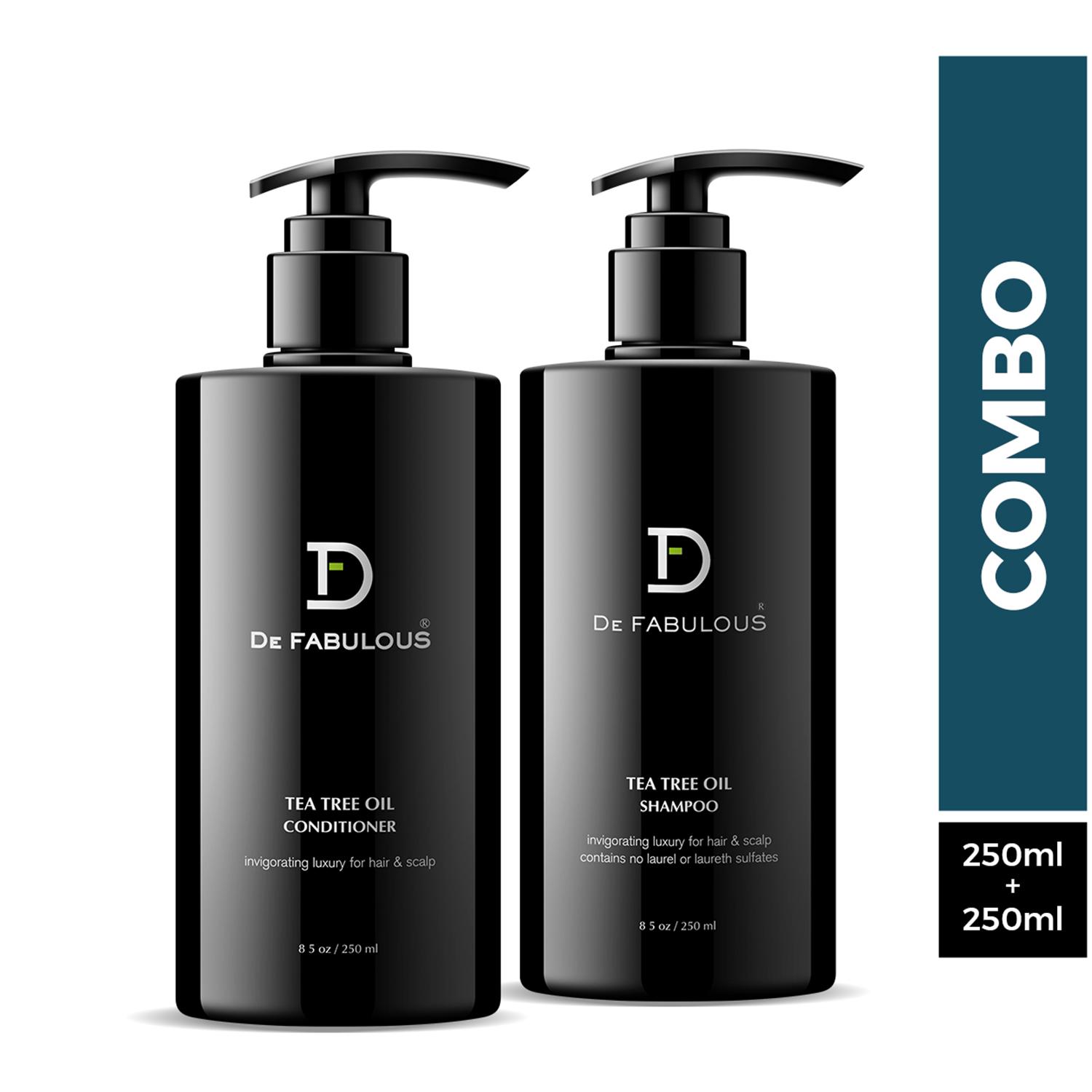 De Fabulous | De Fabulous Tea Tree Oil Shampoo and Conditioner -(250ml) Combo