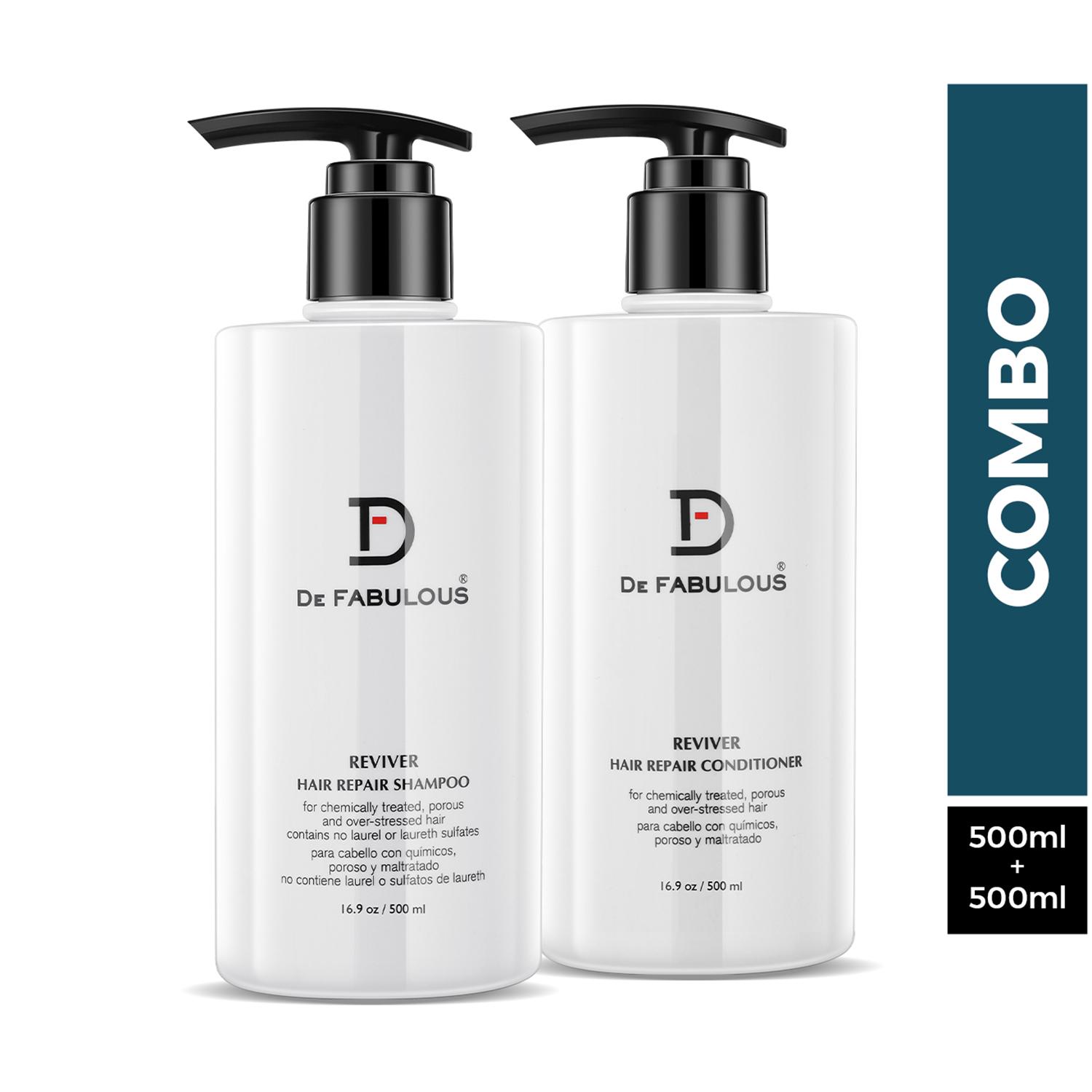 De Fabulous | De Fabulous Reviver Hair Repair Shampoo and Conditioner (500ml) Combo