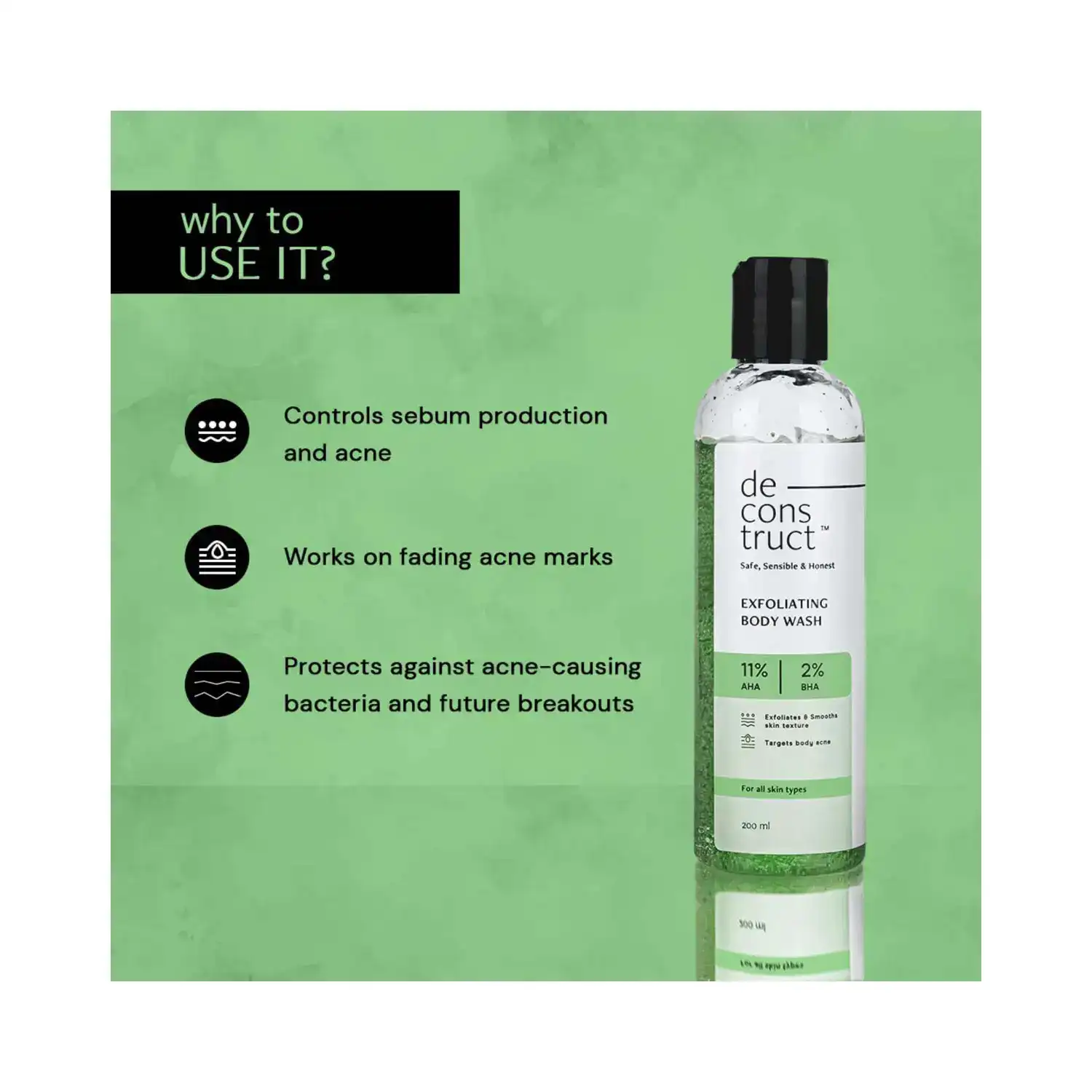 Deconstruct 11% AHA + 2% Salicylic Acid Exfoliating Body Wash 200ml - Image 4
